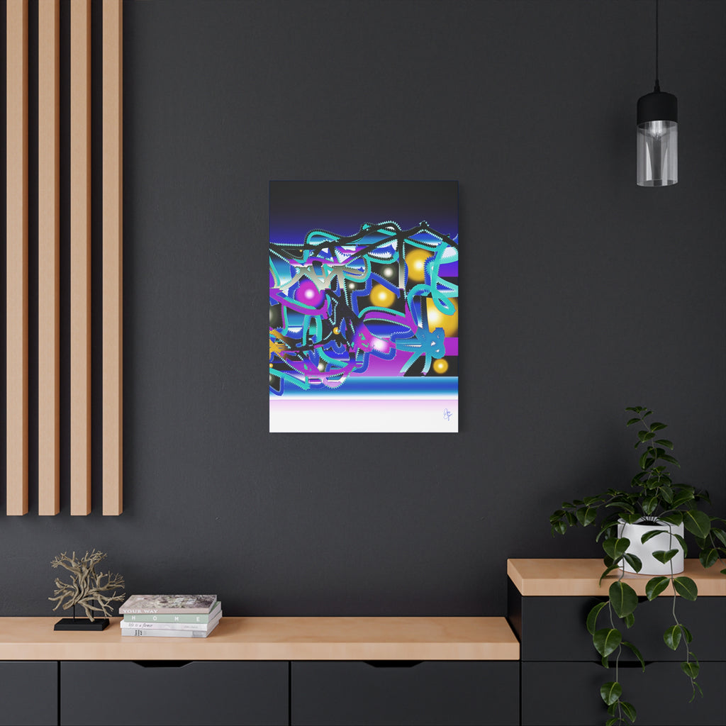 Contemporary City Lights Matte Canvas Wall Art — Stretched 1.25"