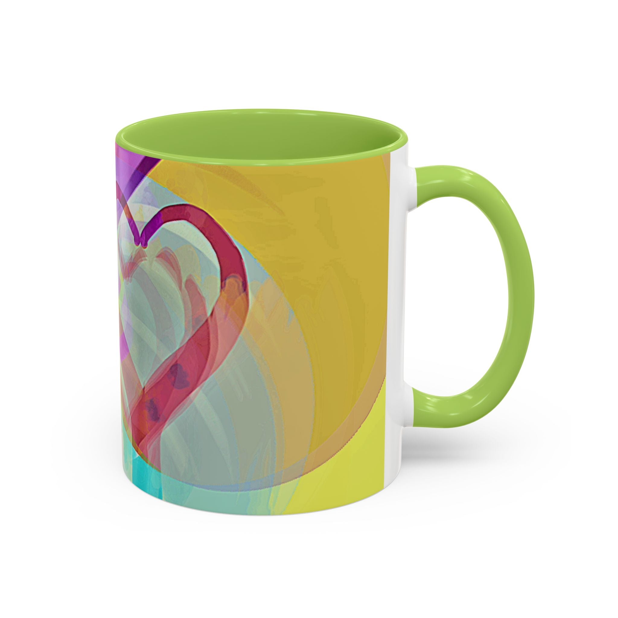Colorful Heart Coffee Mug – Vibrant Abstract Love Accent Mug (11/15oz)
