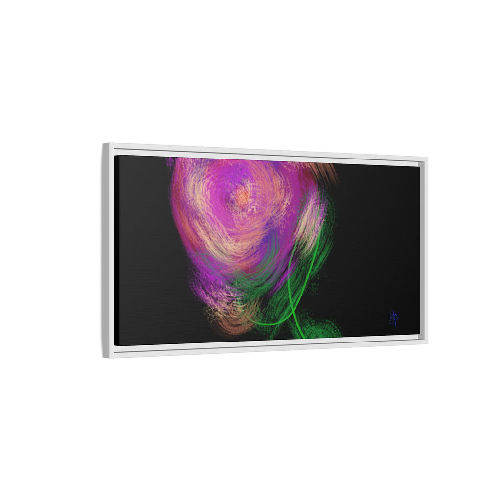 Abstract Rose Swirl Matte Framed Canvas — Multicolor Floral Wall Art