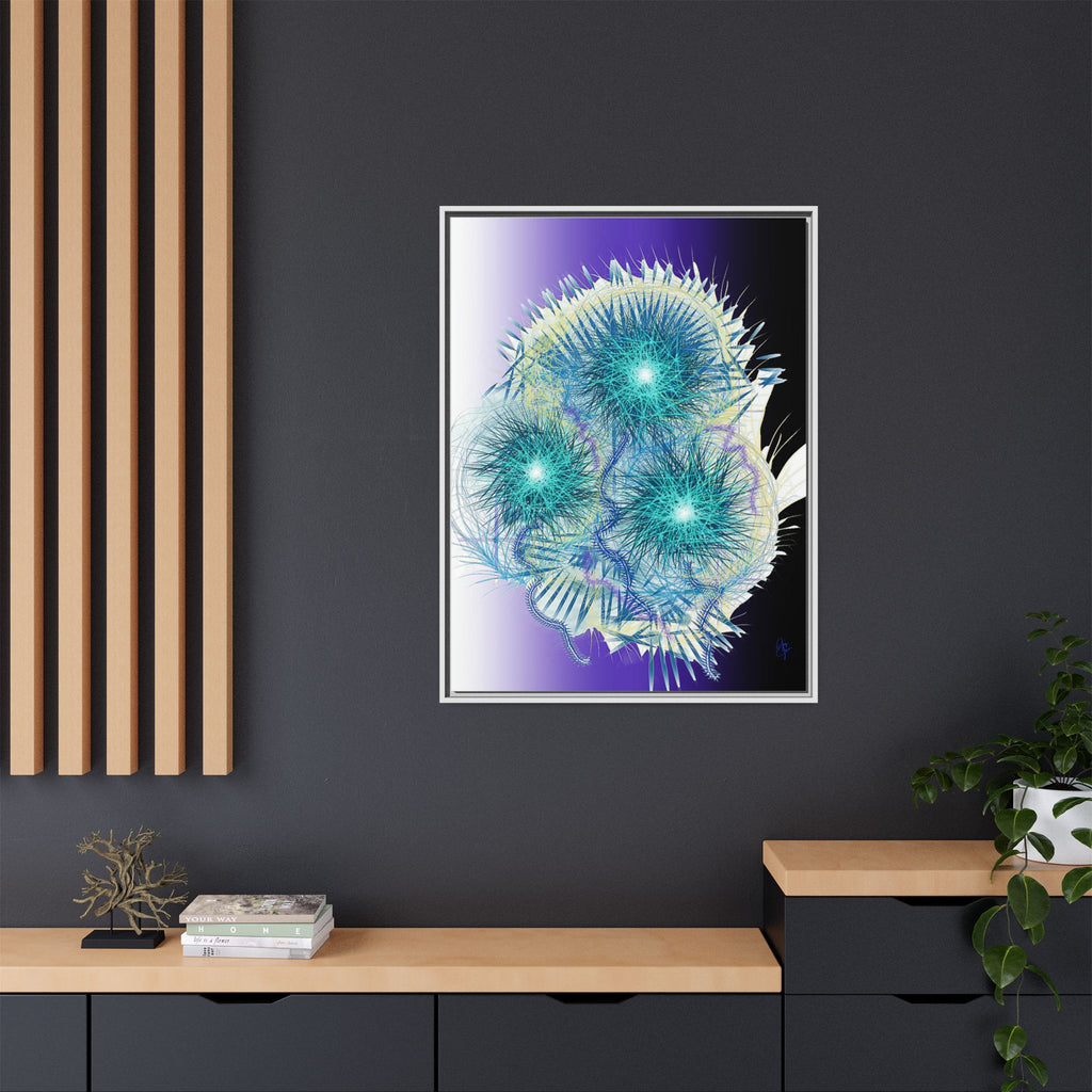 Dandelion Abstract Print Matte Canvas Framed Wall Art