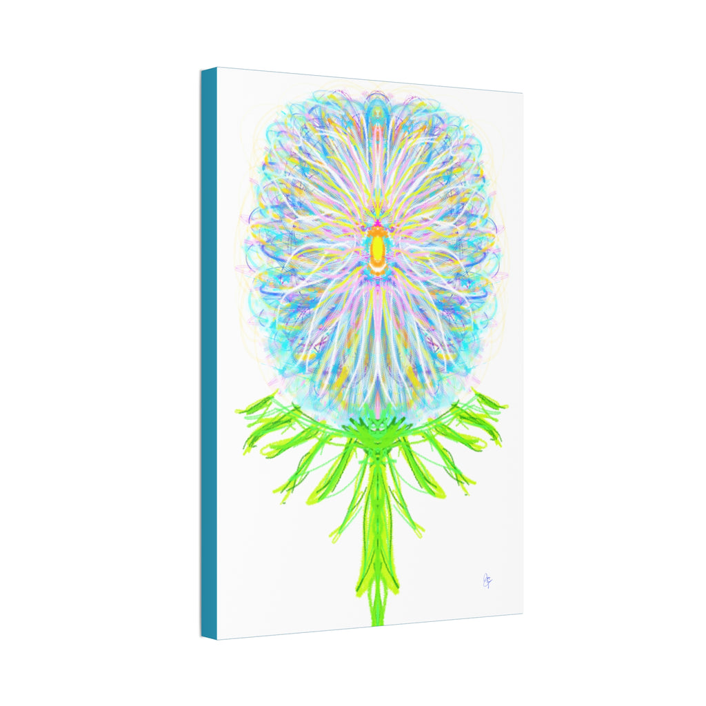 Pastel Floral Canvas Print — Abstract Dandelion Wall Art (Stretched 1.5")