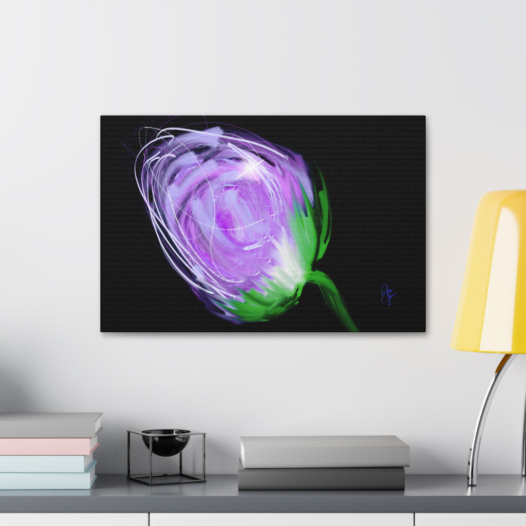 Abstract Purple Bloom Canvas Print — Stretched 1.5" Wall Art