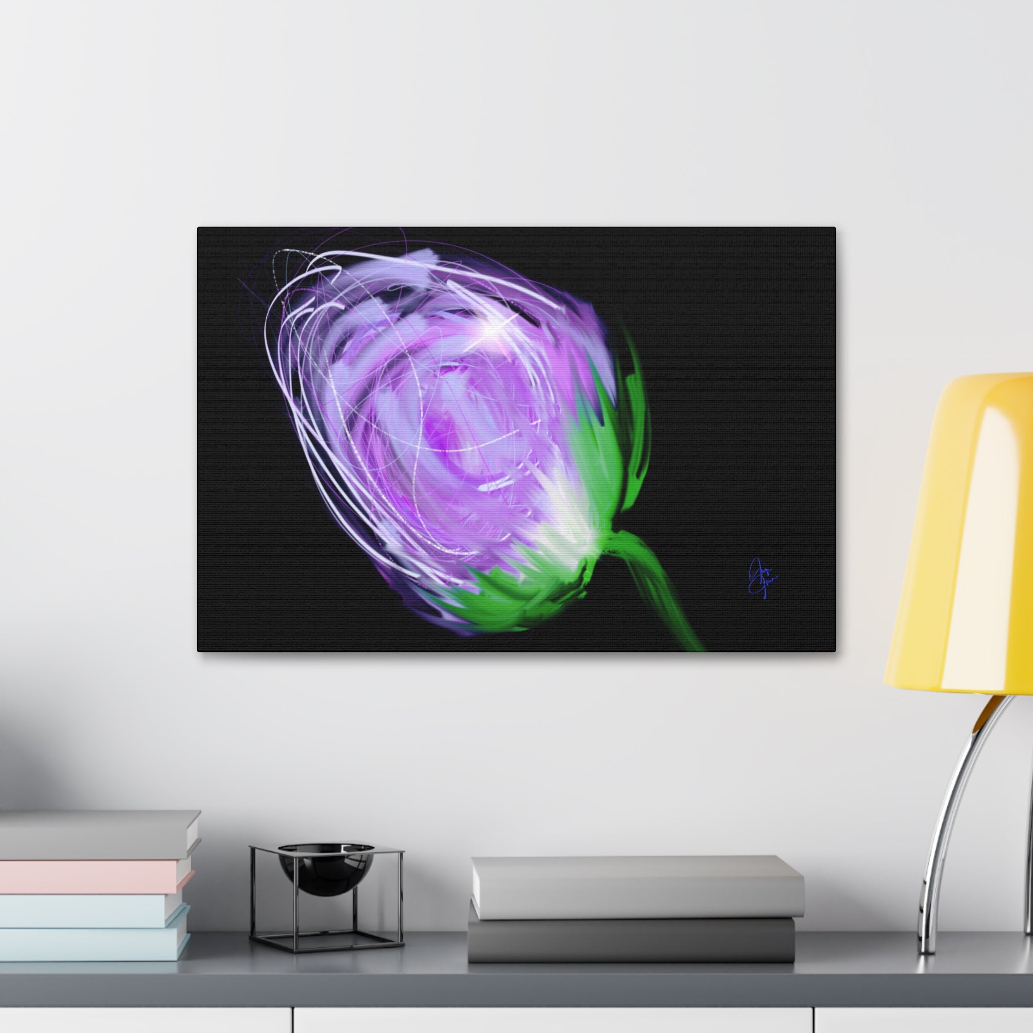 Abstract Purple Bloom Canvas Print — Stretched 1.5" Wall Art
