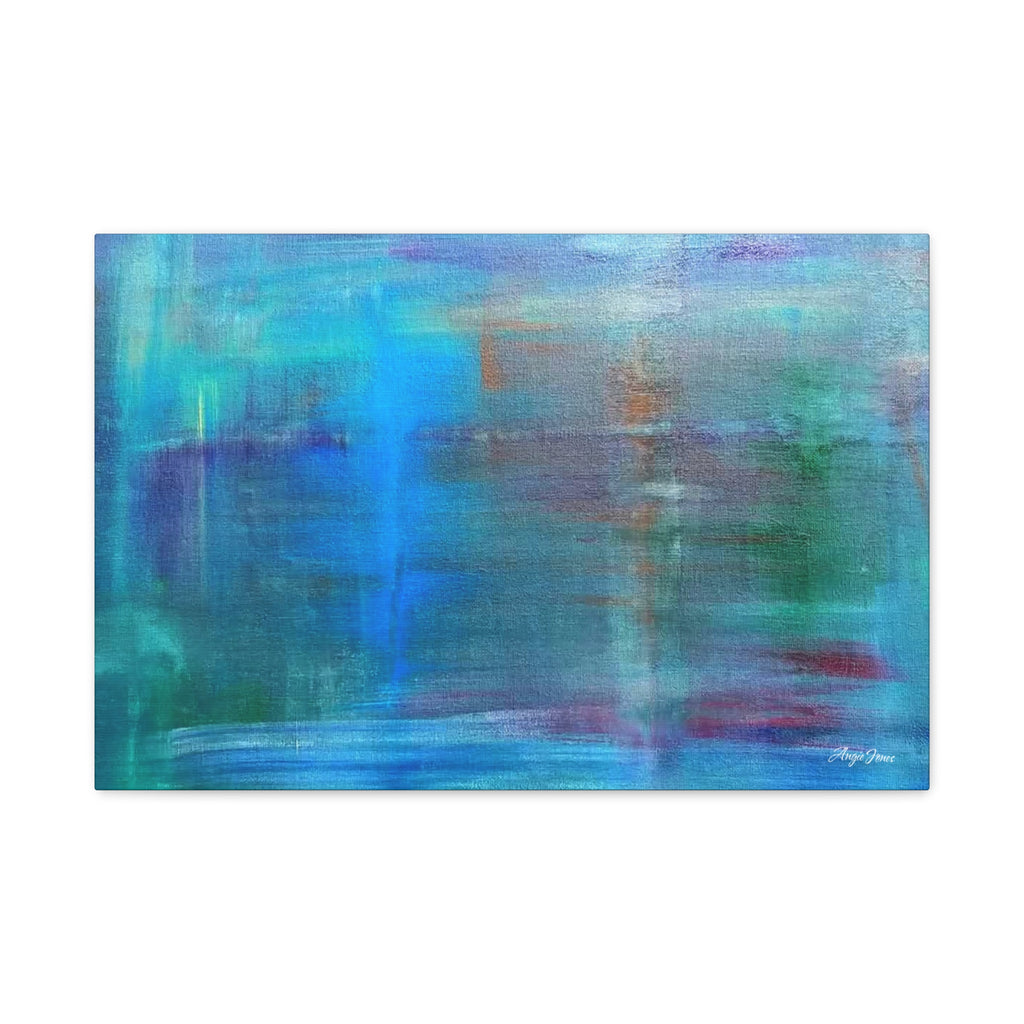 Abstract Blue-Green Matte Canvas Print – Stretched 1.25" Wall Art