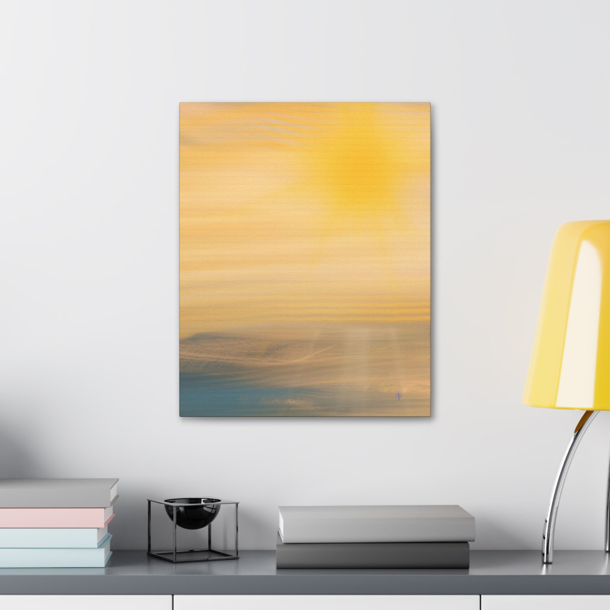 Sunset Blur Abstract Canvas Print – Warm Coastal Wall Art