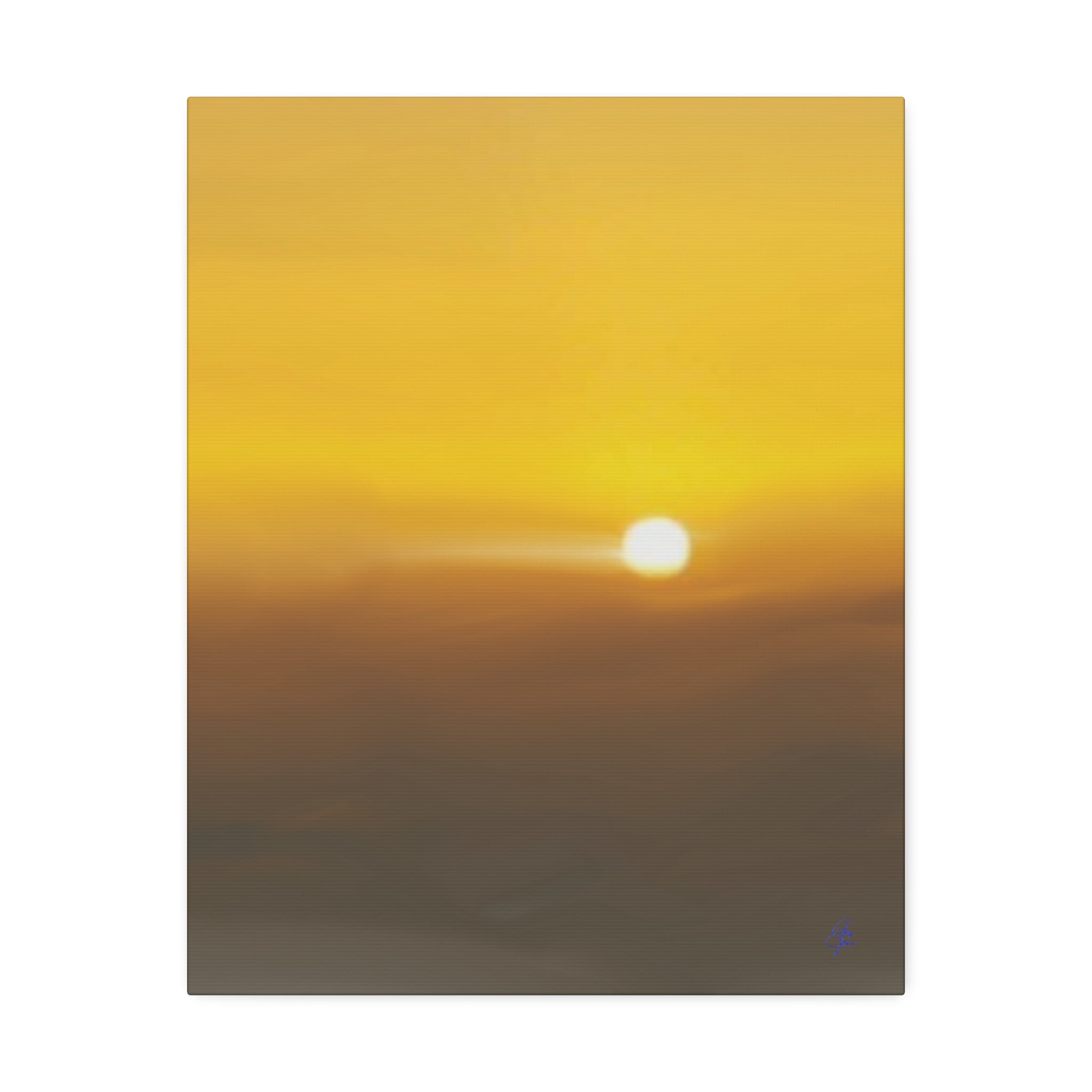 Golden Sunrise Canvas Wall Art — Tranquil Sunrise Stretched Canvas