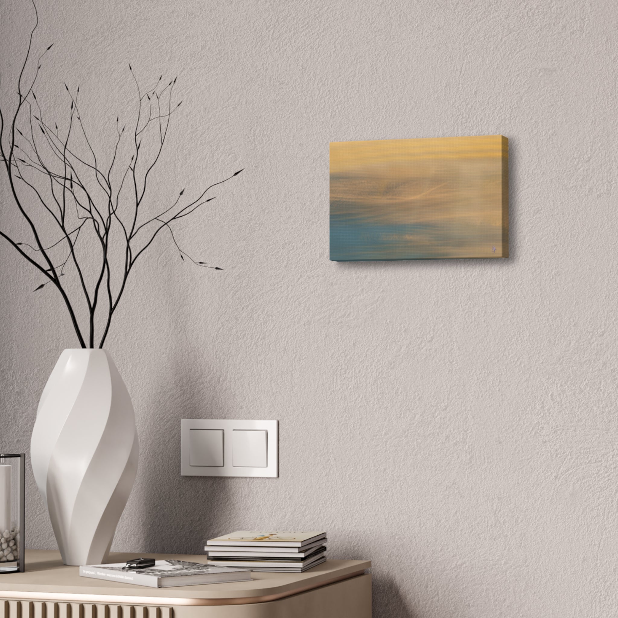 Sunset Blur Abstract Canvas Print – Warm Coastal Wall Art