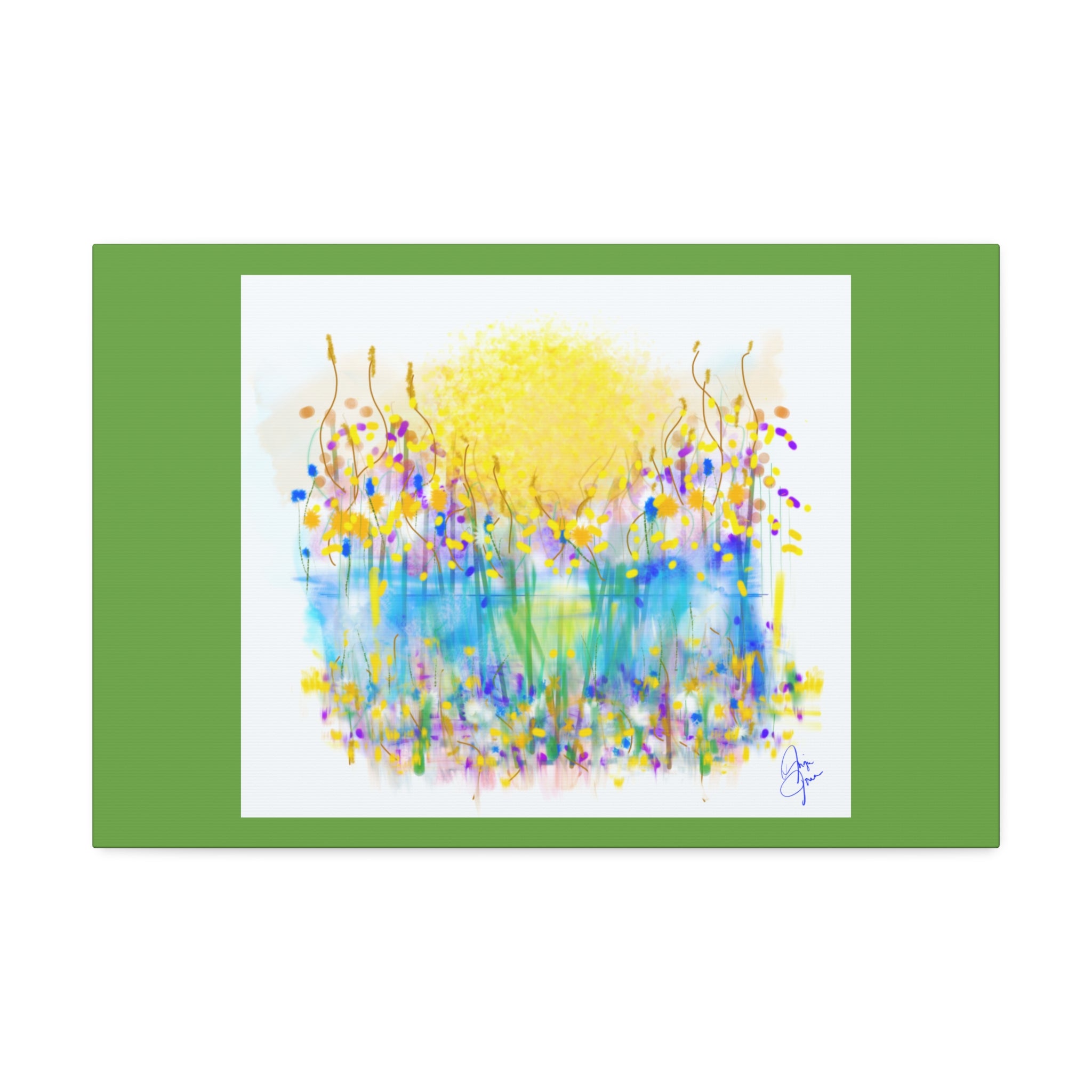 Sunburst Meadow Canvas Print — Vibrant Floral Wall Art