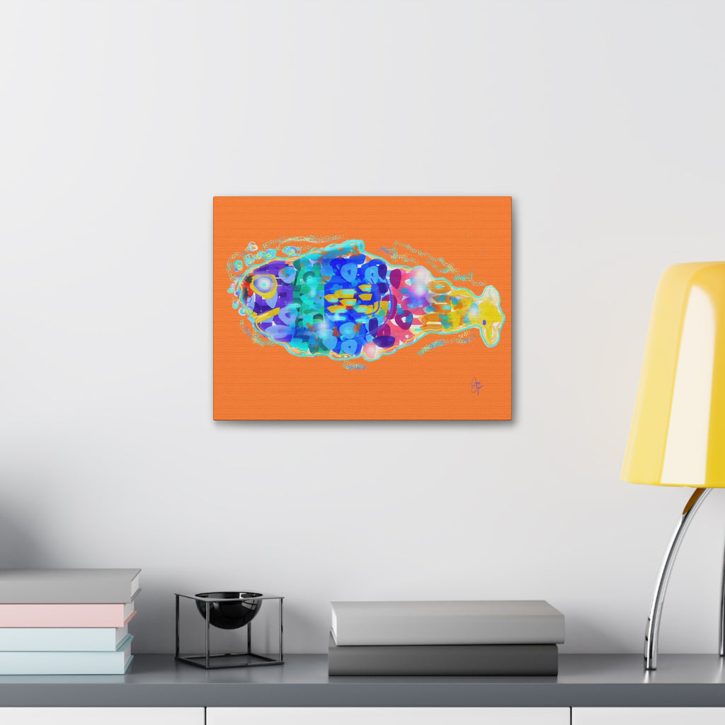 Colorful Abstract Fish Canvas Print — Vibrant Ocean Wall Art