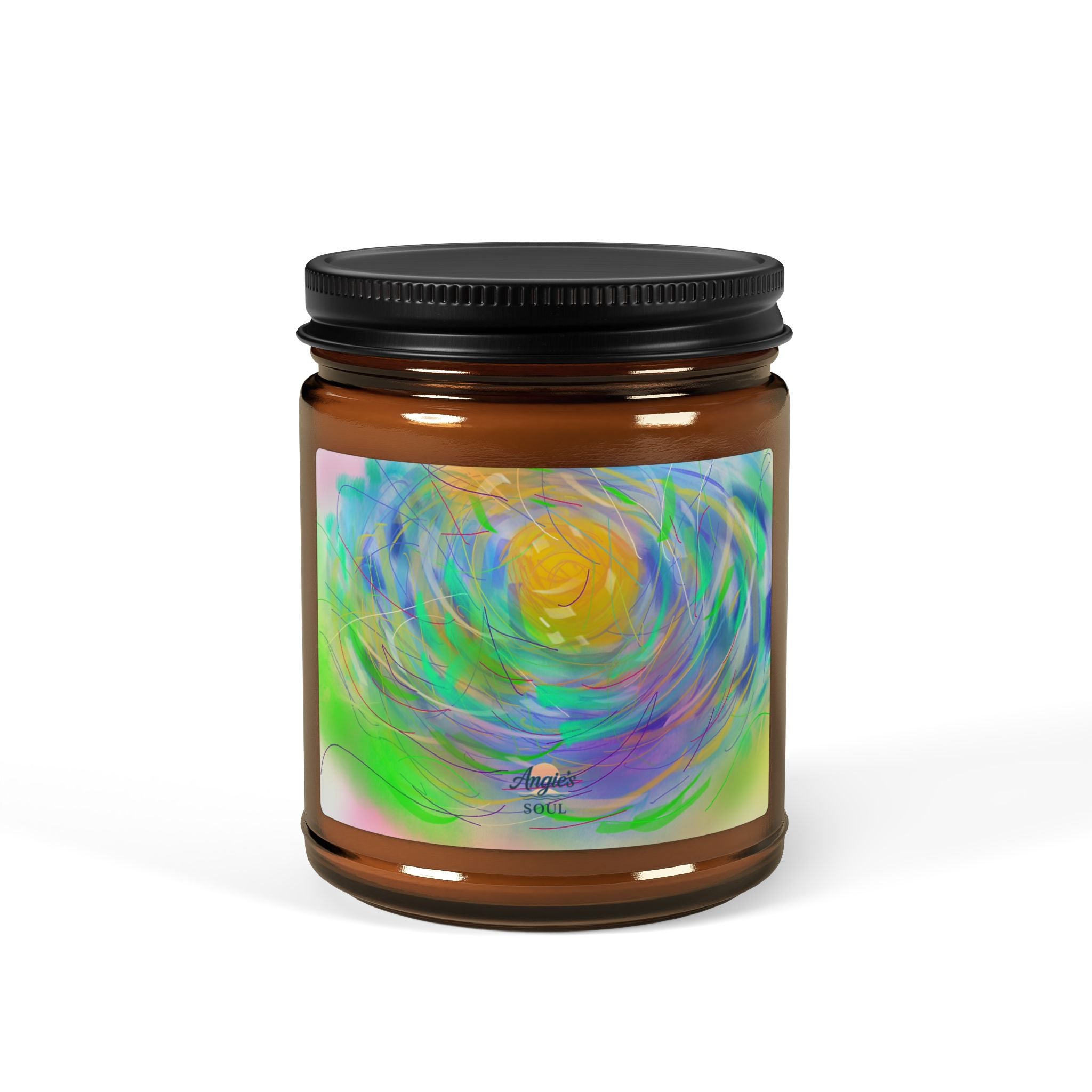 Soy Candle — Fresh Citrus & Floral Scent in Amber Jar (Multi-Size)