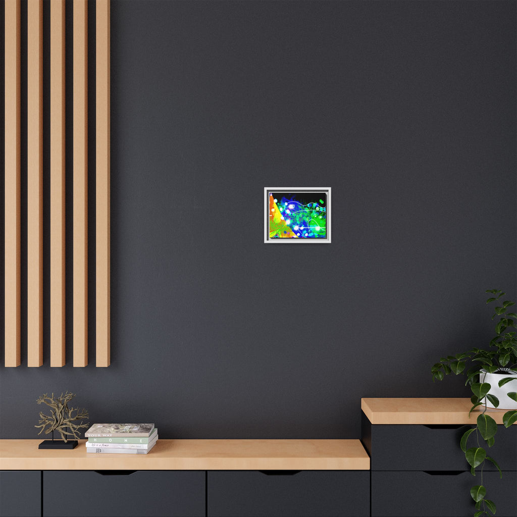Abstract Neon Wave Matte Canvas Framed Art