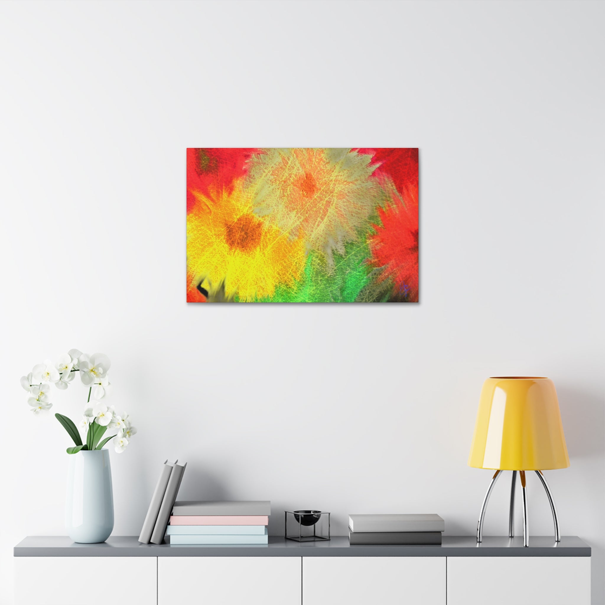 Abstract Rainbow Pumpkin Canvas Stretched 1.5" – Colorful Fall Wall Art
