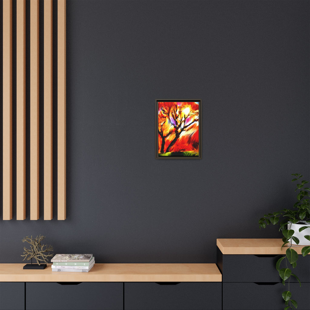 Framed Matte Canvas Print — Vibrant Tree Landscape