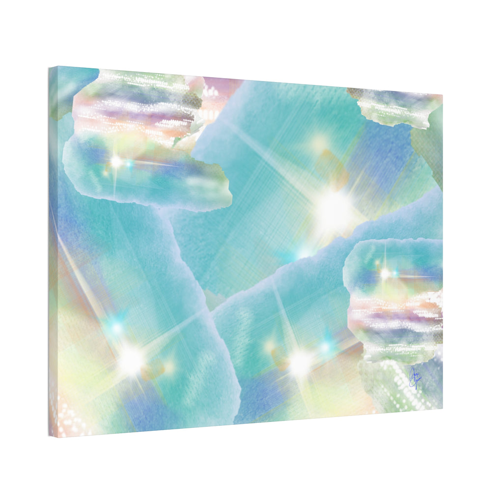 Iridescent Dreamscape Canvas Wall Art — Pastel Sea Glass Abstract