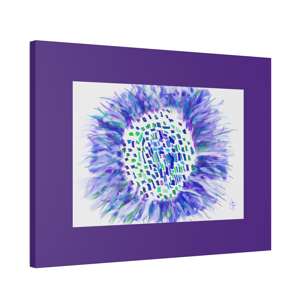 Abstract Blue-Purple Burst Canvas Stretched Art