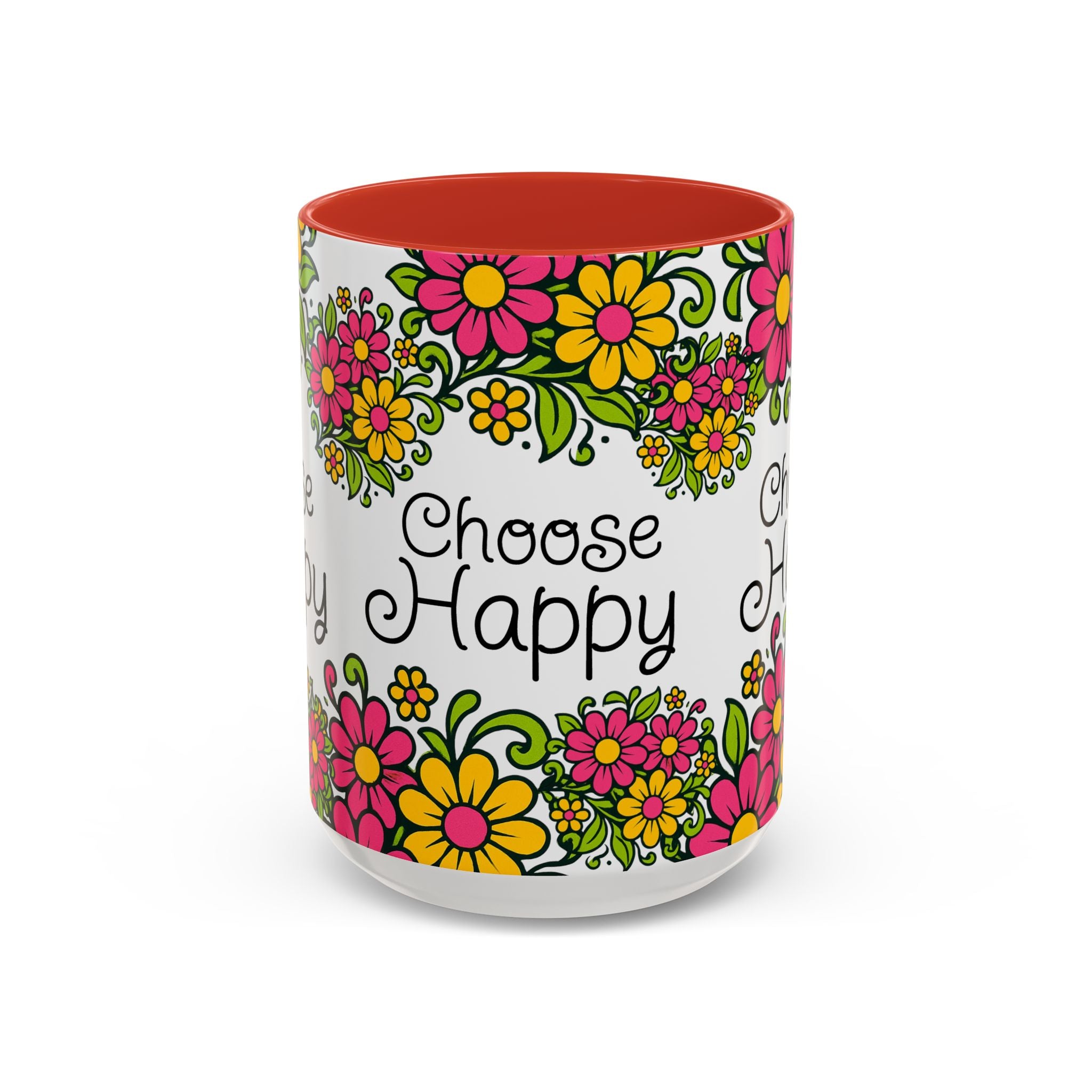 Choose Happy Floral Coffee Mug — Accent 11/15oz