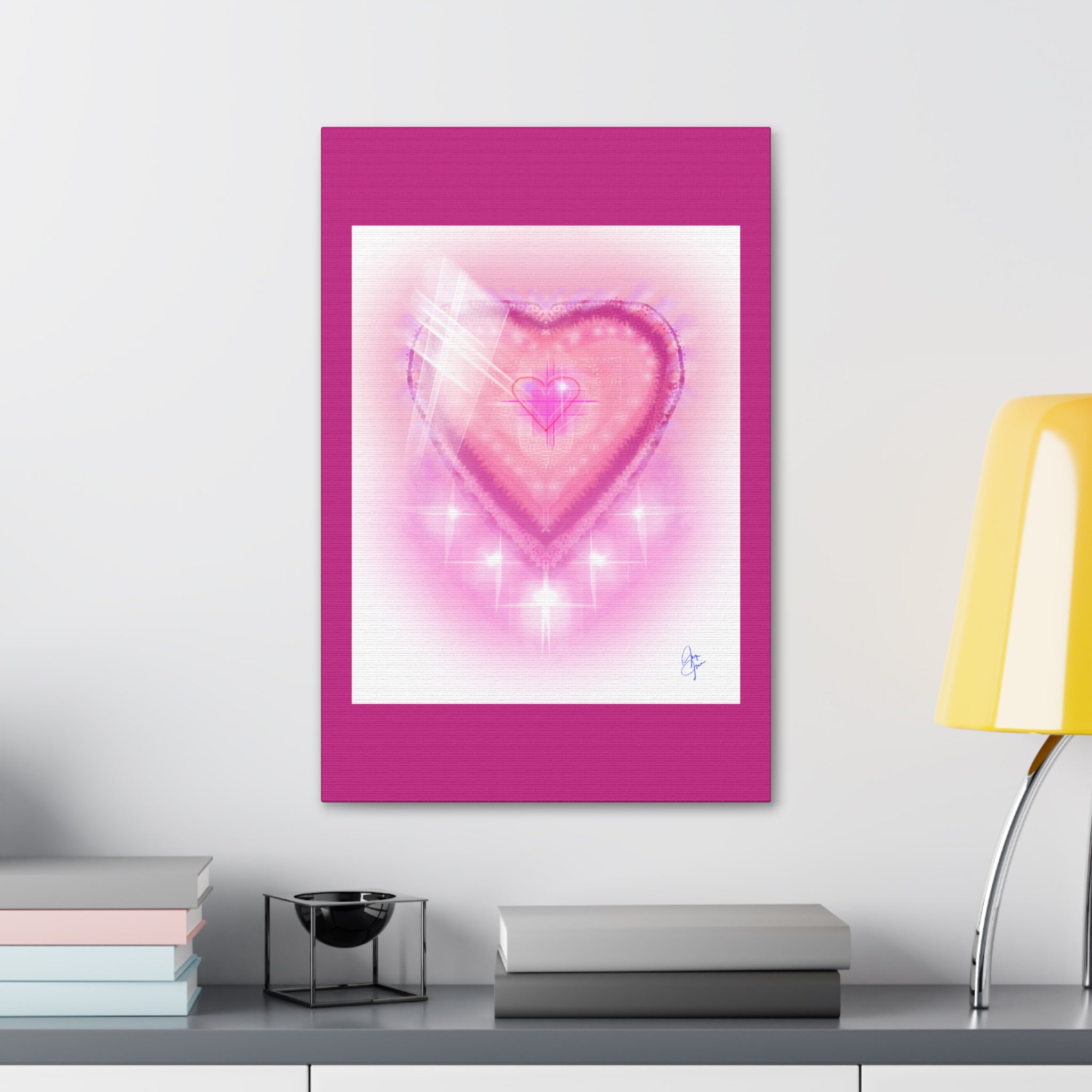 Pink Heart Canvas Wall Art — Romantic Valentine’s Decor