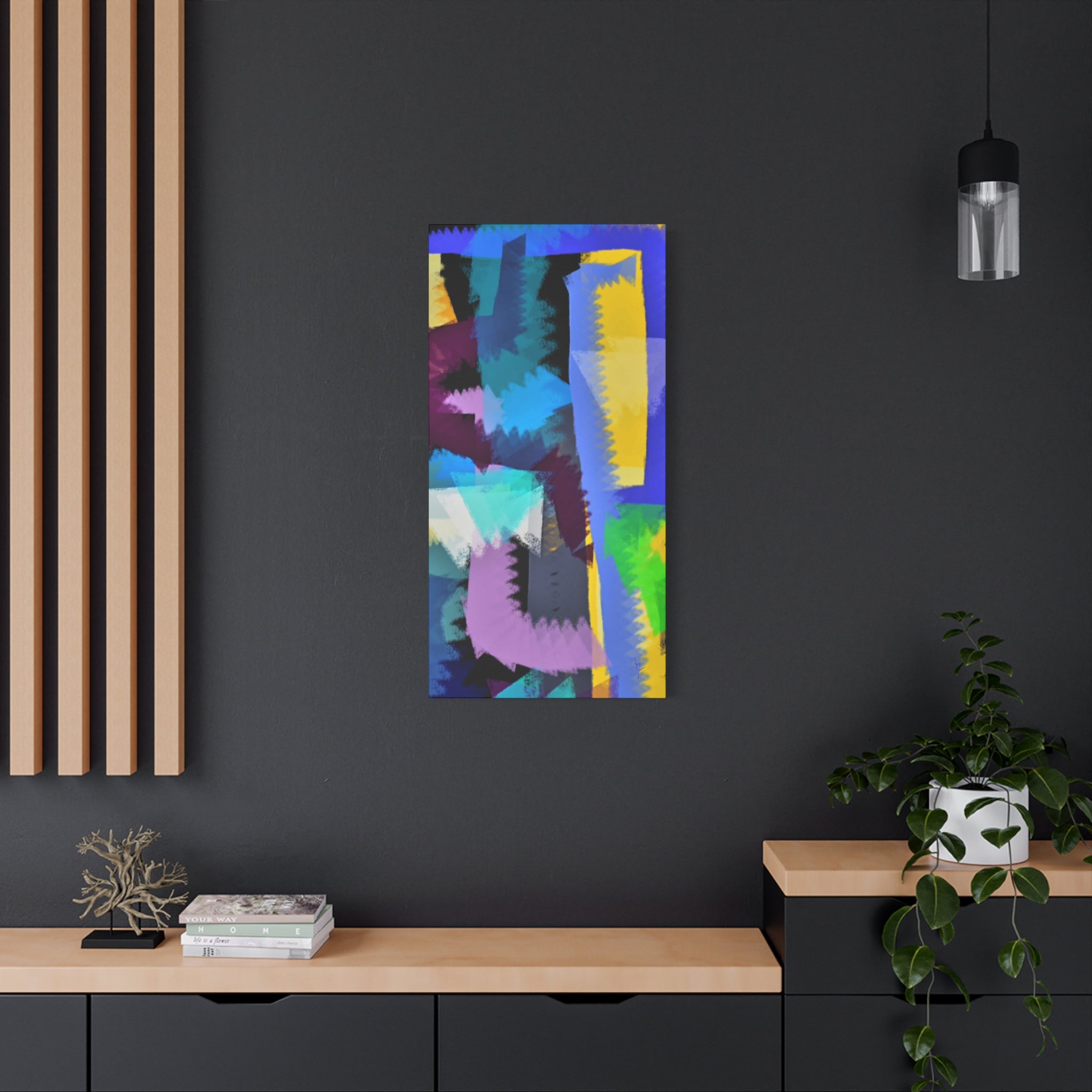 Abstract Color Burst Canvas Print — Vibrant Geometric Wall Art