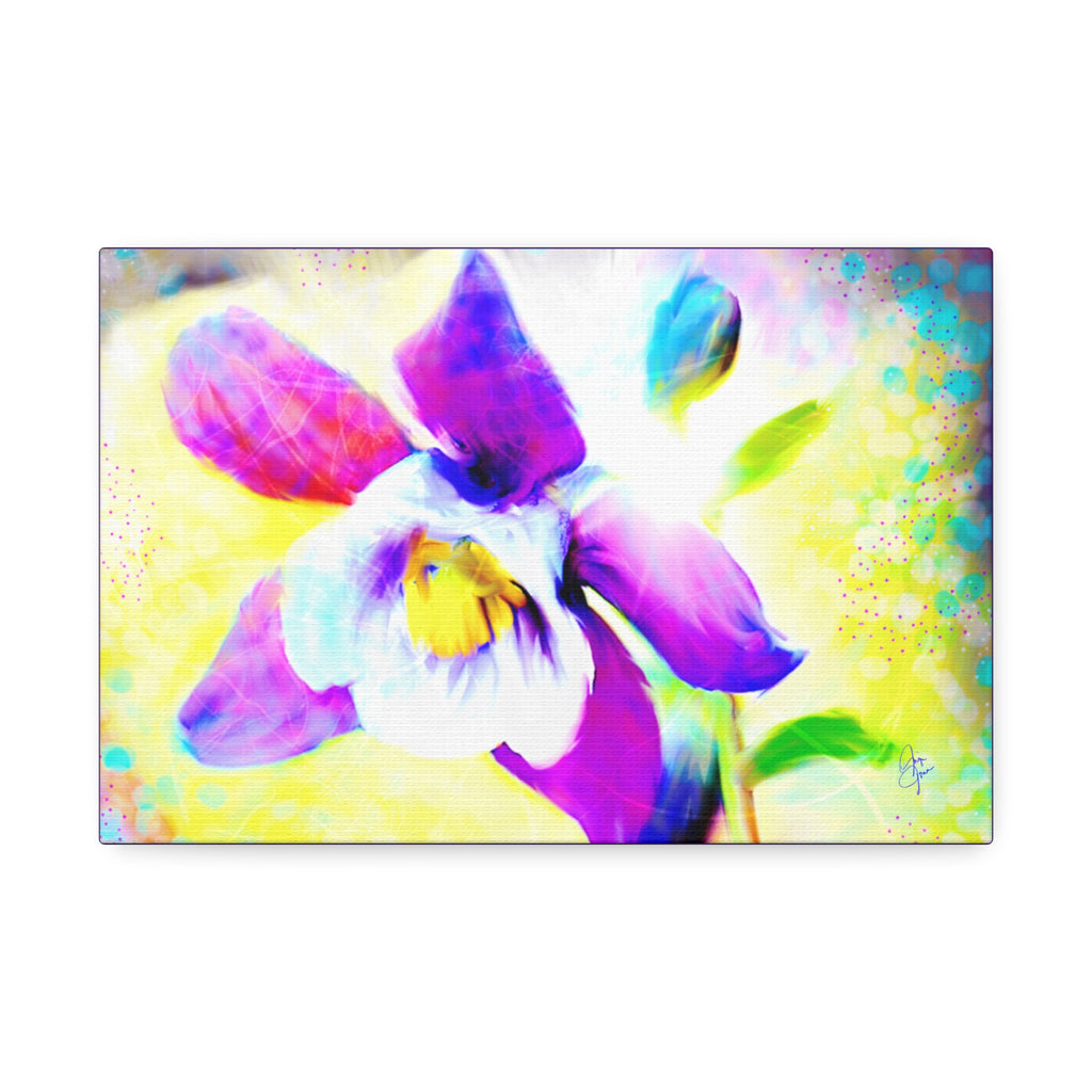 Purple Orchid Canvas Wall Art - Vibrant Floral Stretched Canvas