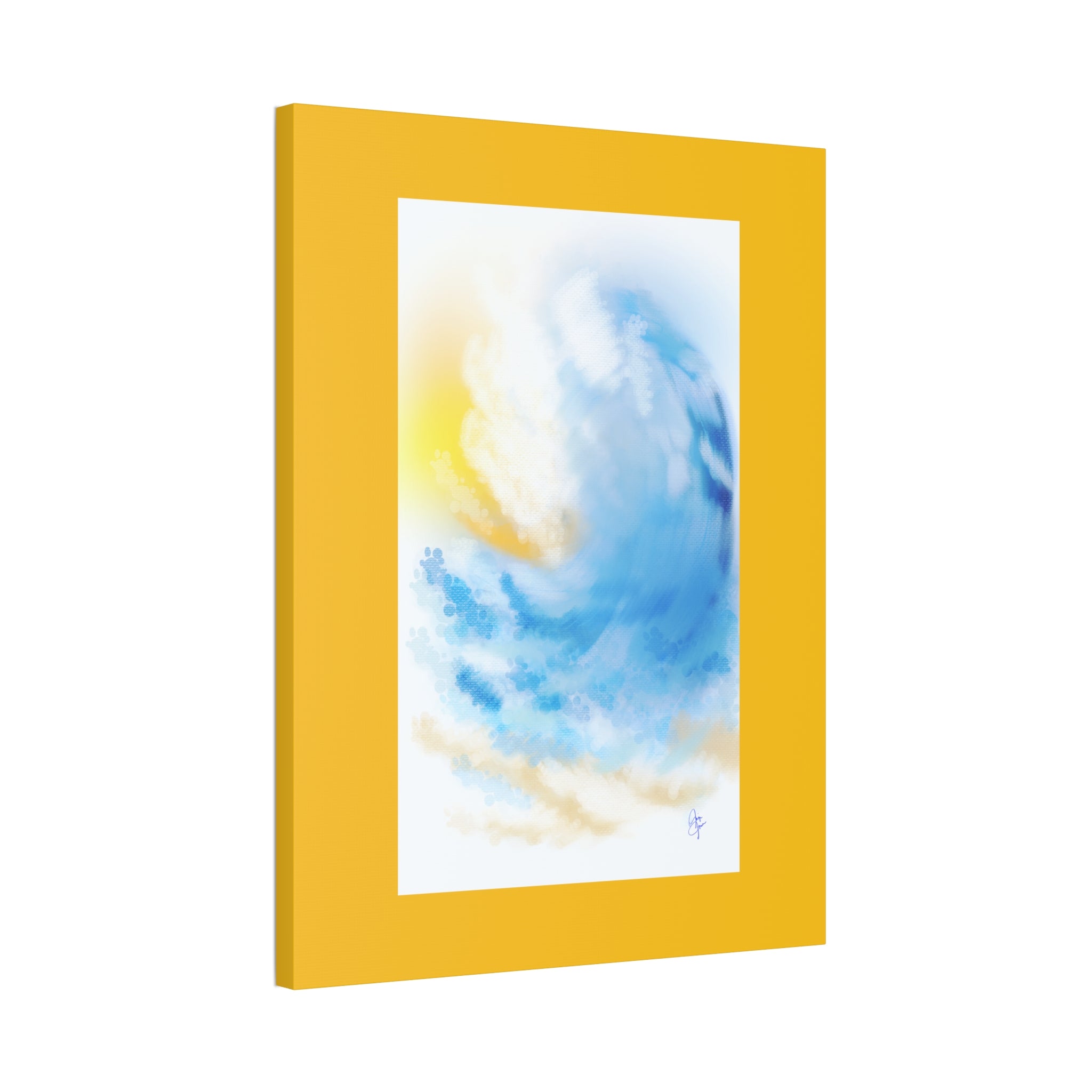 Ocean Wave Canvas Print — Sunlit Blue Seascape Stretched Canvas