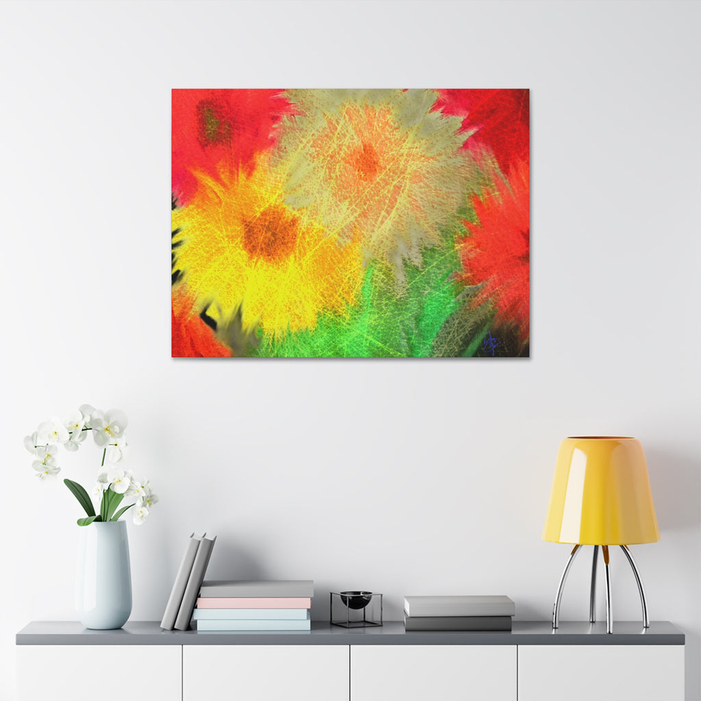 Abstract Rainbow Pumpkin Canvas Stretched 1.5" – Colorful Fall Wall Art