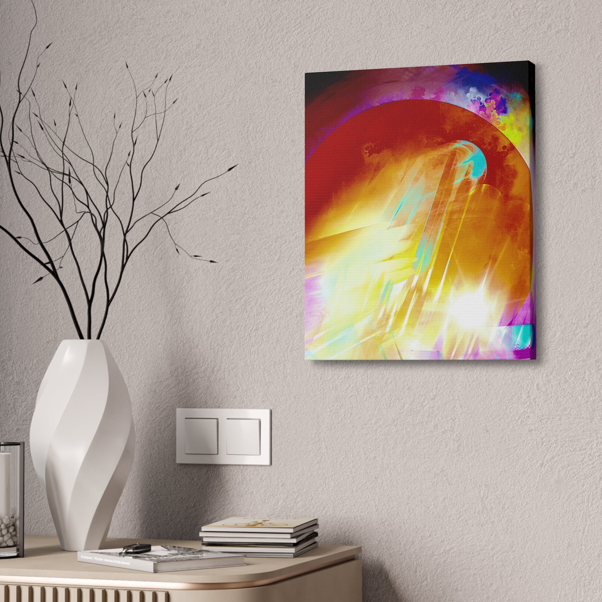 Abstract Solar Burst Canvas Print — Vibrant Colorful Wall Art