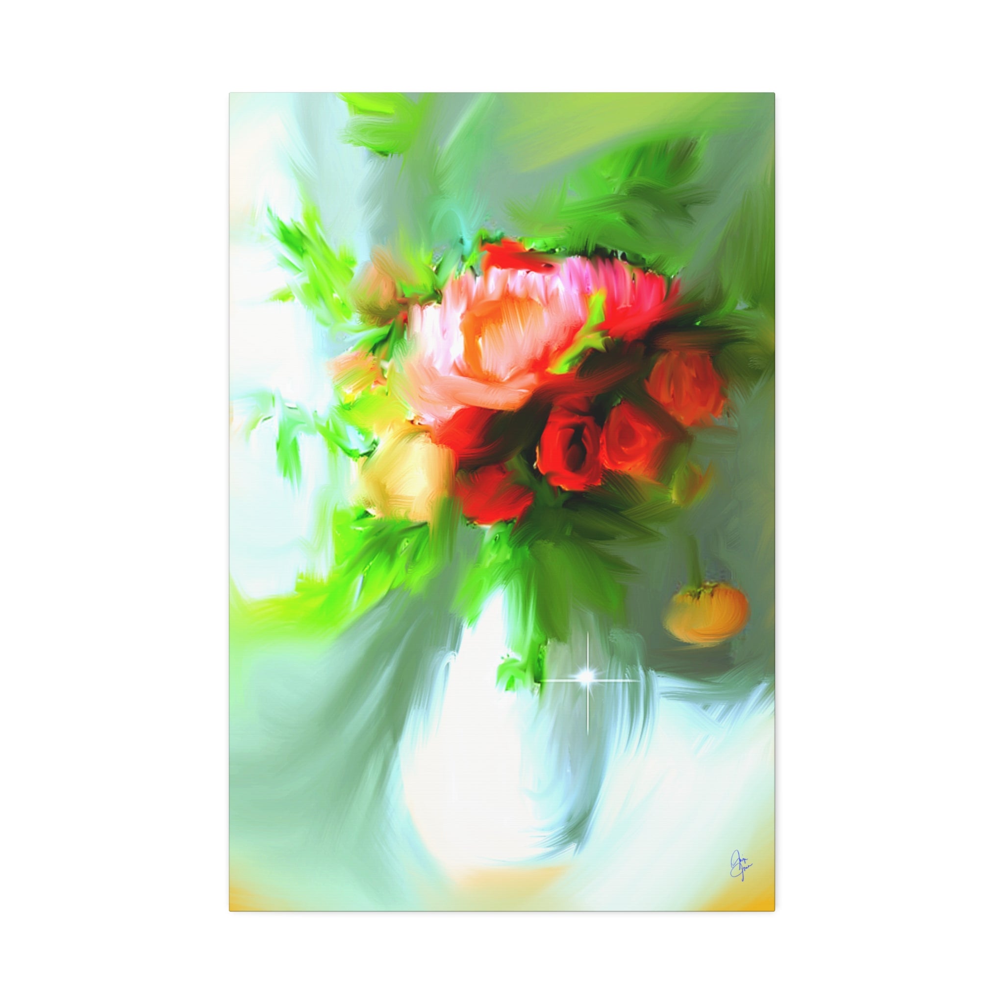 Vibrant Floral Bouquet Canvas Wall Art — Stretched 1.5"