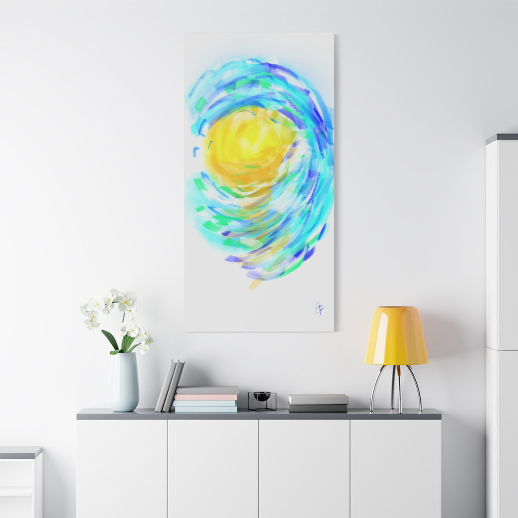 Abstract Sunburst Canvas Art — Vibrant Swirl Matte Stretched Canvas