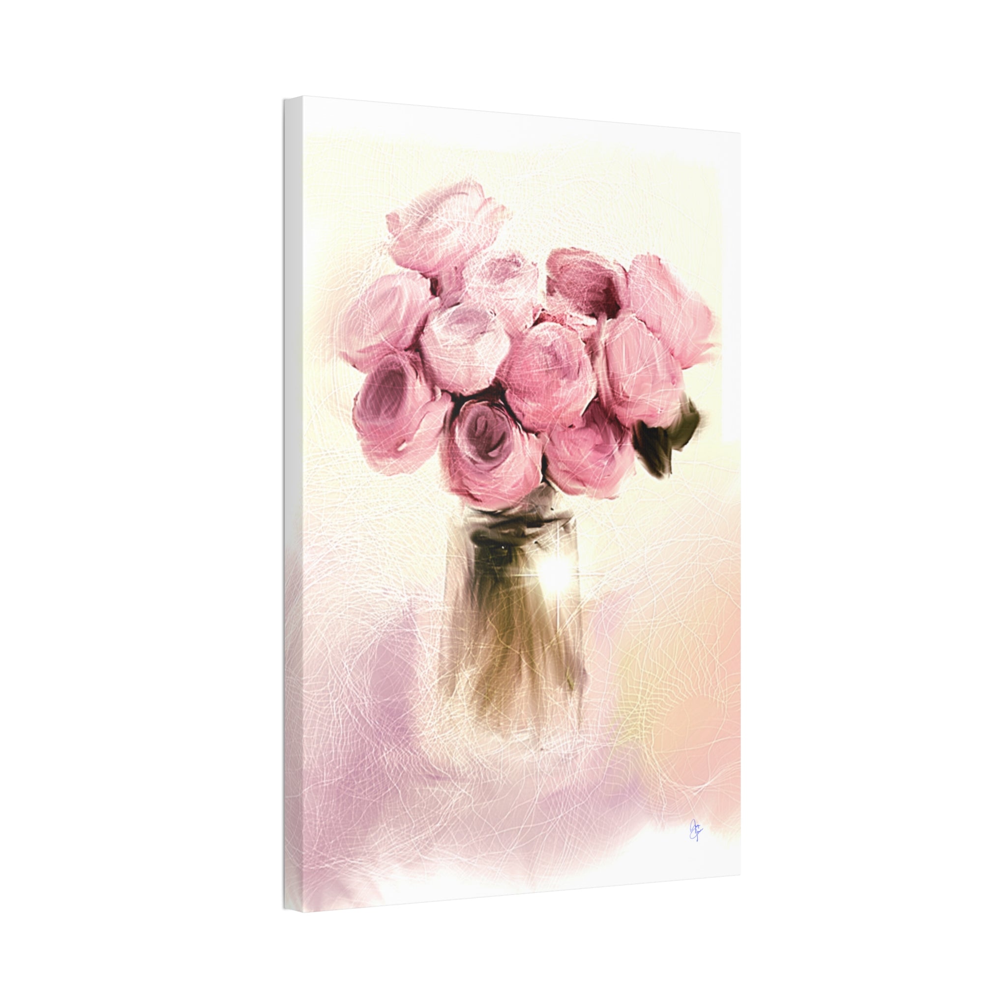 Canvas Stretched, 1.5'' Pink Roses