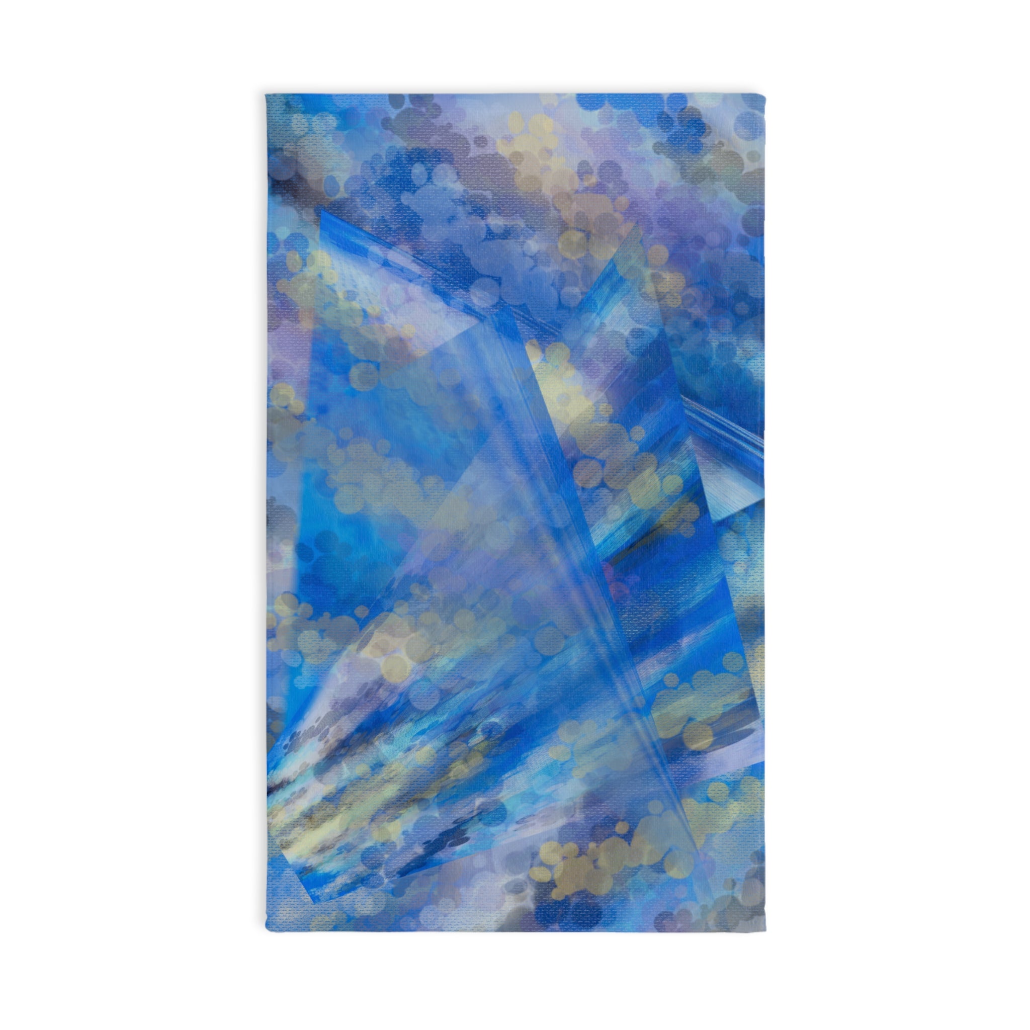 Blue Abstract Art Hand Towel — Oceanic Watercolor Pattern
