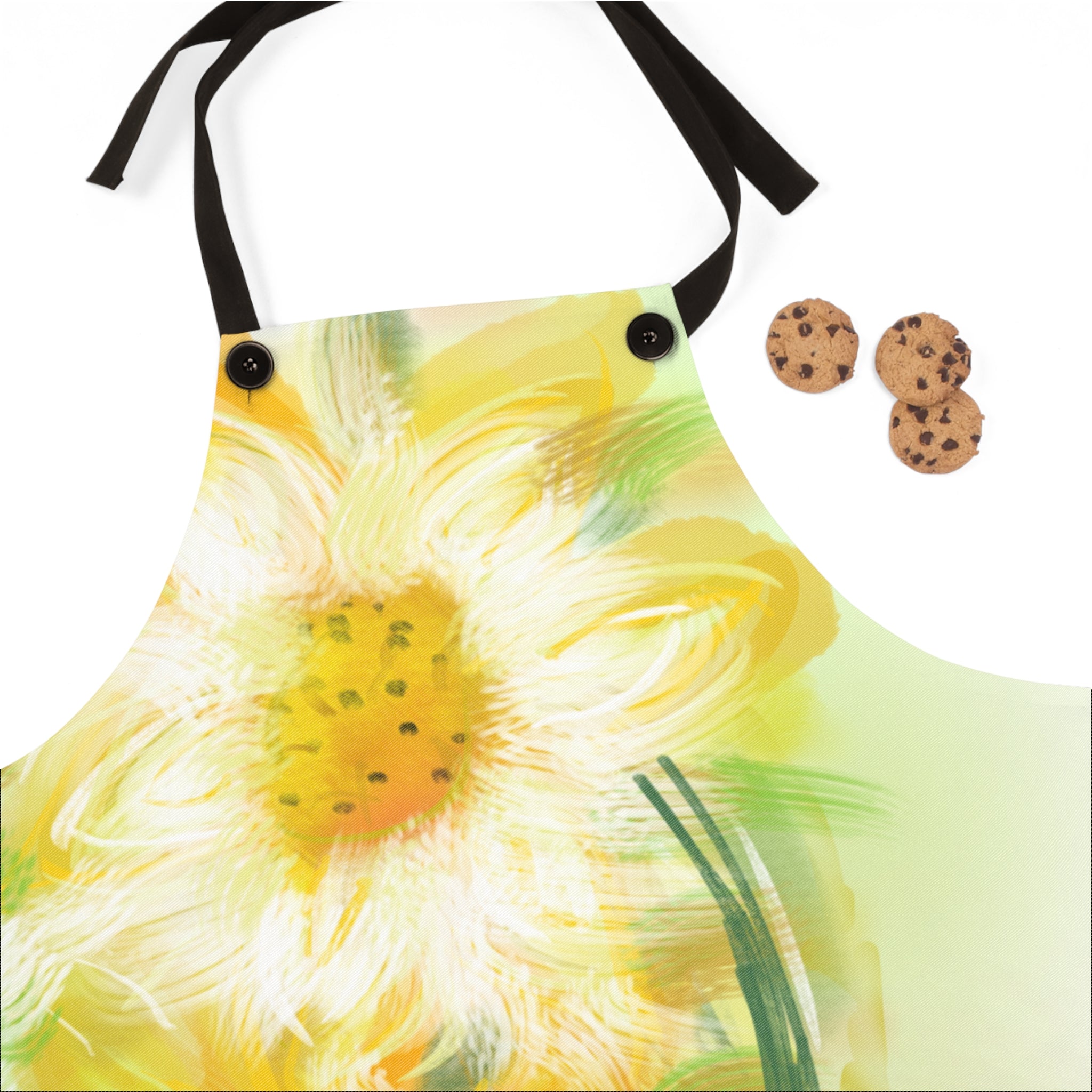 Sunflower Watercolor Apron — Bright Floral Kitchen Apron