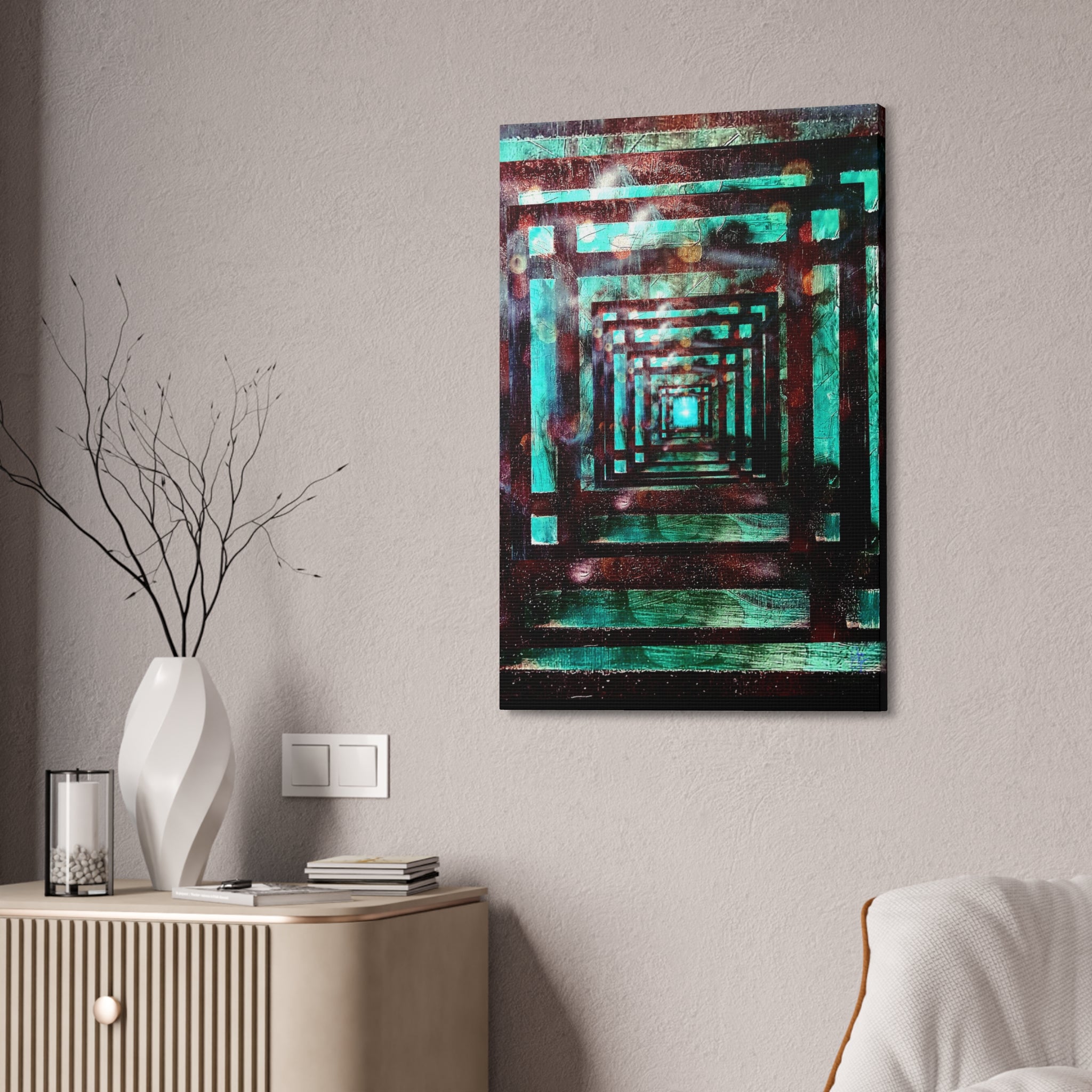 Inspirational Wall Art Canvas — "There's always a light at the end of the tunnel"