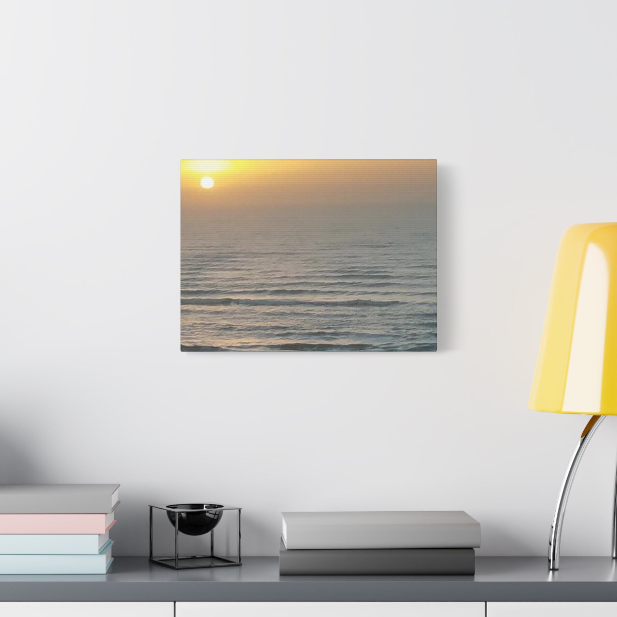 Sunrise Ocean Waves Matte Canvas Print — Stretched 1.25" Wall Art