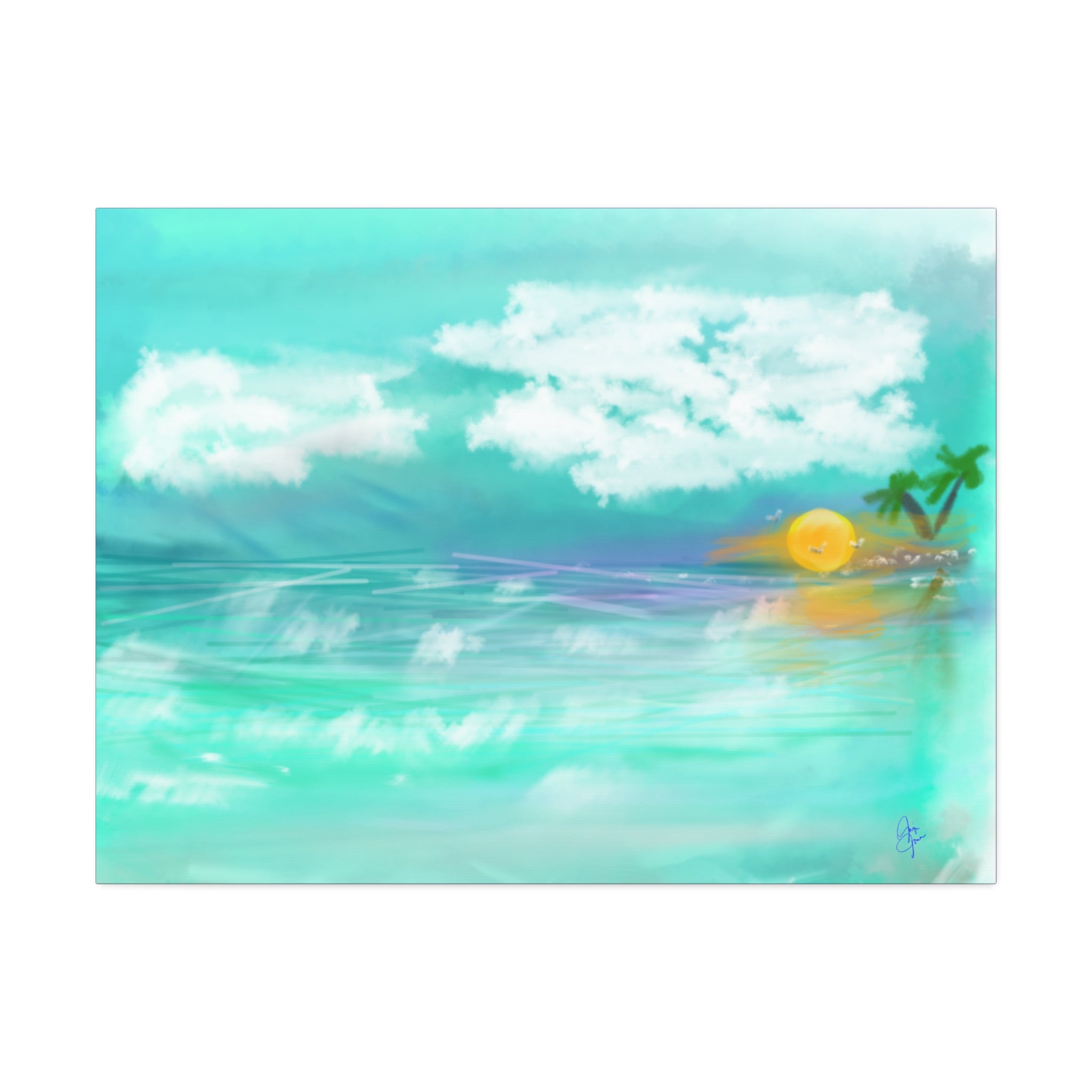 Tropical Sunset Beach Canvas — Stretched 1.5" Wall Art