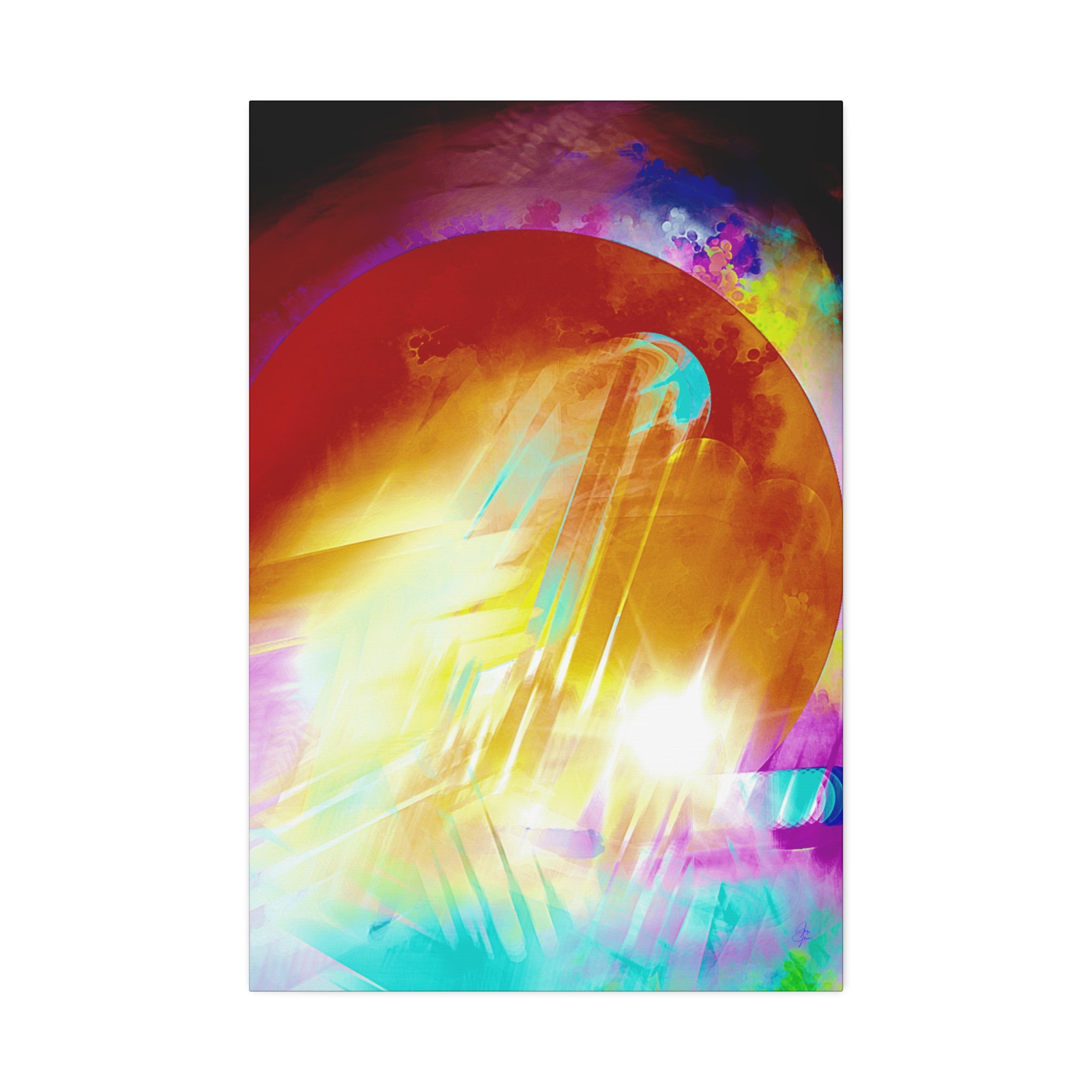 Abstract Solar Burst Canvas Print — Vibrant Colorful Wall Art