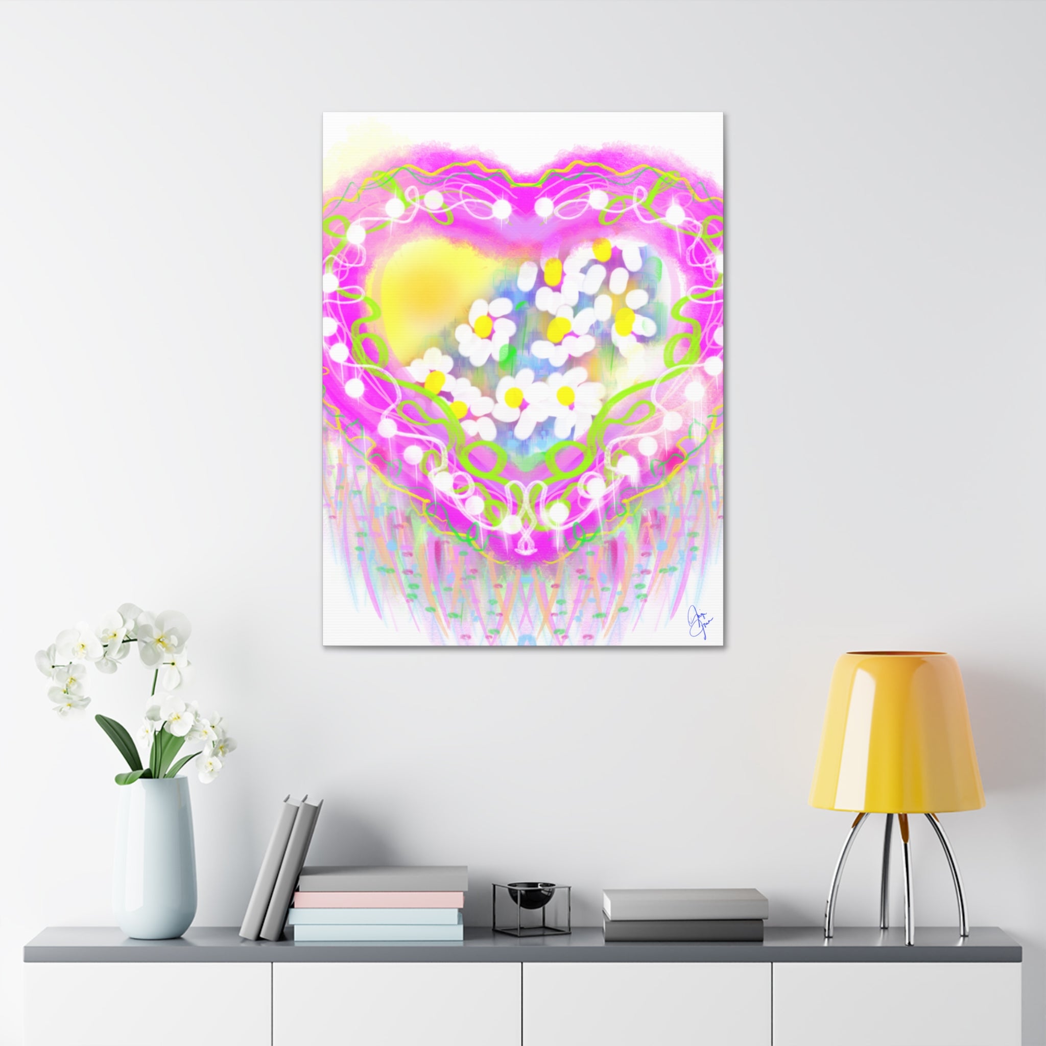 Daisy Burst Canvas Art — Bright Floral Stretched Canvas 1.5"