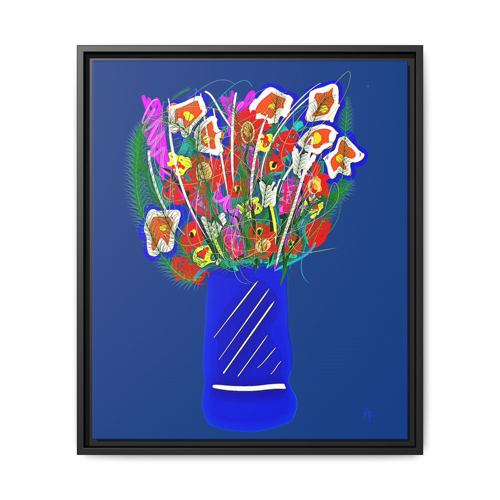 Floral Bouquet Matte Canvas Print — Framed Wall Art