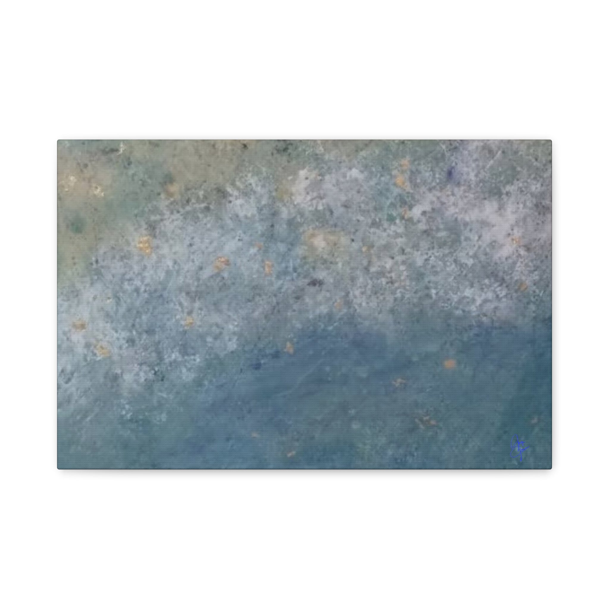 Abstract Ocean Blue Matte Canvas Print — Textured Coastal Wall Art, Stretched 1.25"