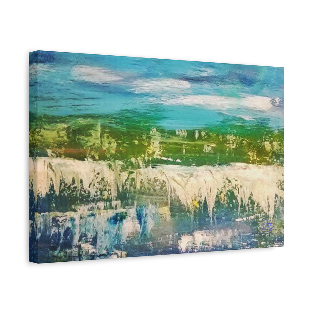 Coastal Abstract Landscape Matte Canvas Print — Stretched 1.25"