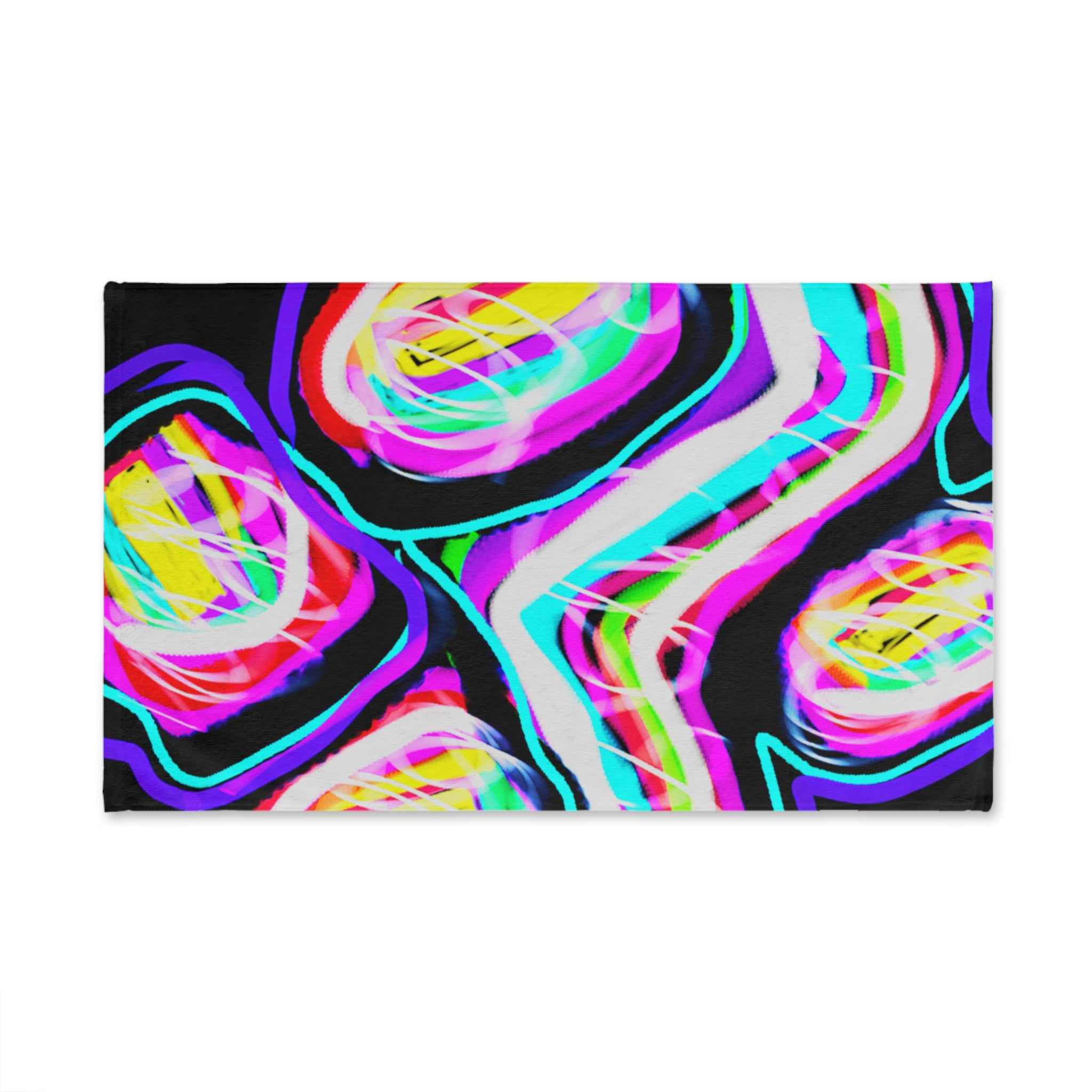 Abstract Neon Geode Hand Towel — Vibrant Psychedelic Bathroom Accent