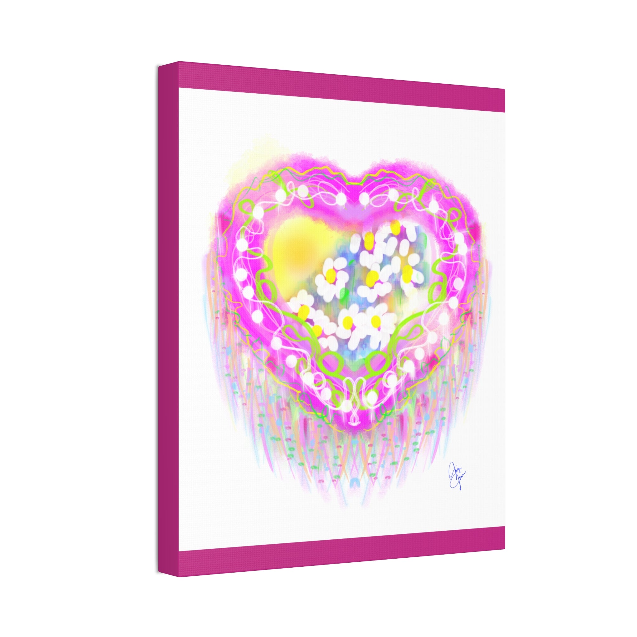 Daisy Burst Canvas Art — Bright Floral Stretched Canvas 1.5"