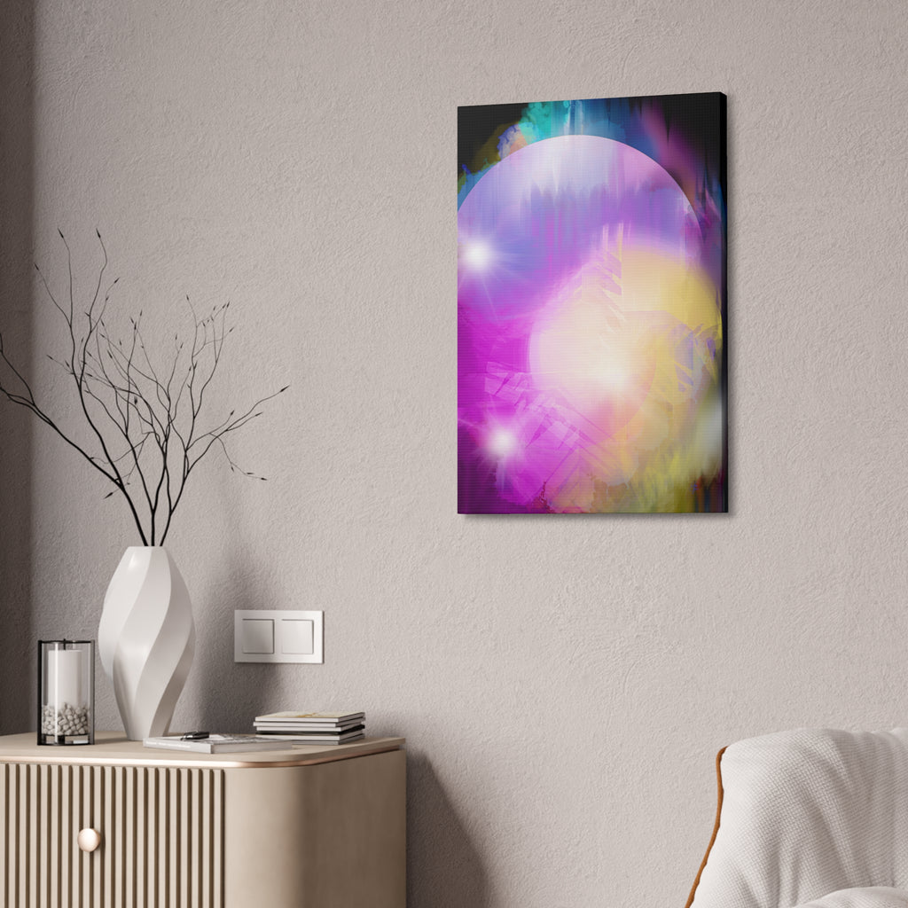Abstract Aurora Canvas Print — Vibrant Pink & Purple Stretched Wall Art