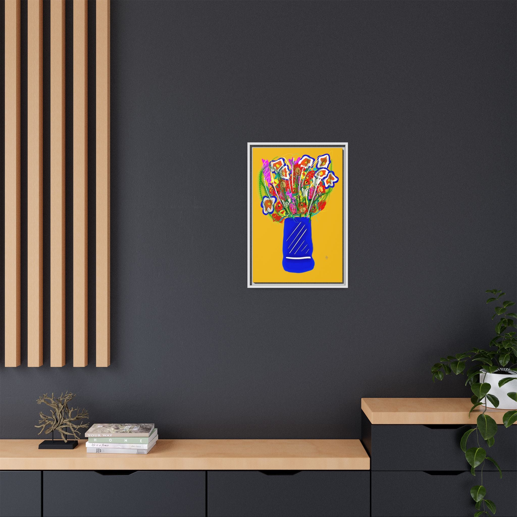 Floral Bouquet Matte Canvas Print — Framed Wall Art