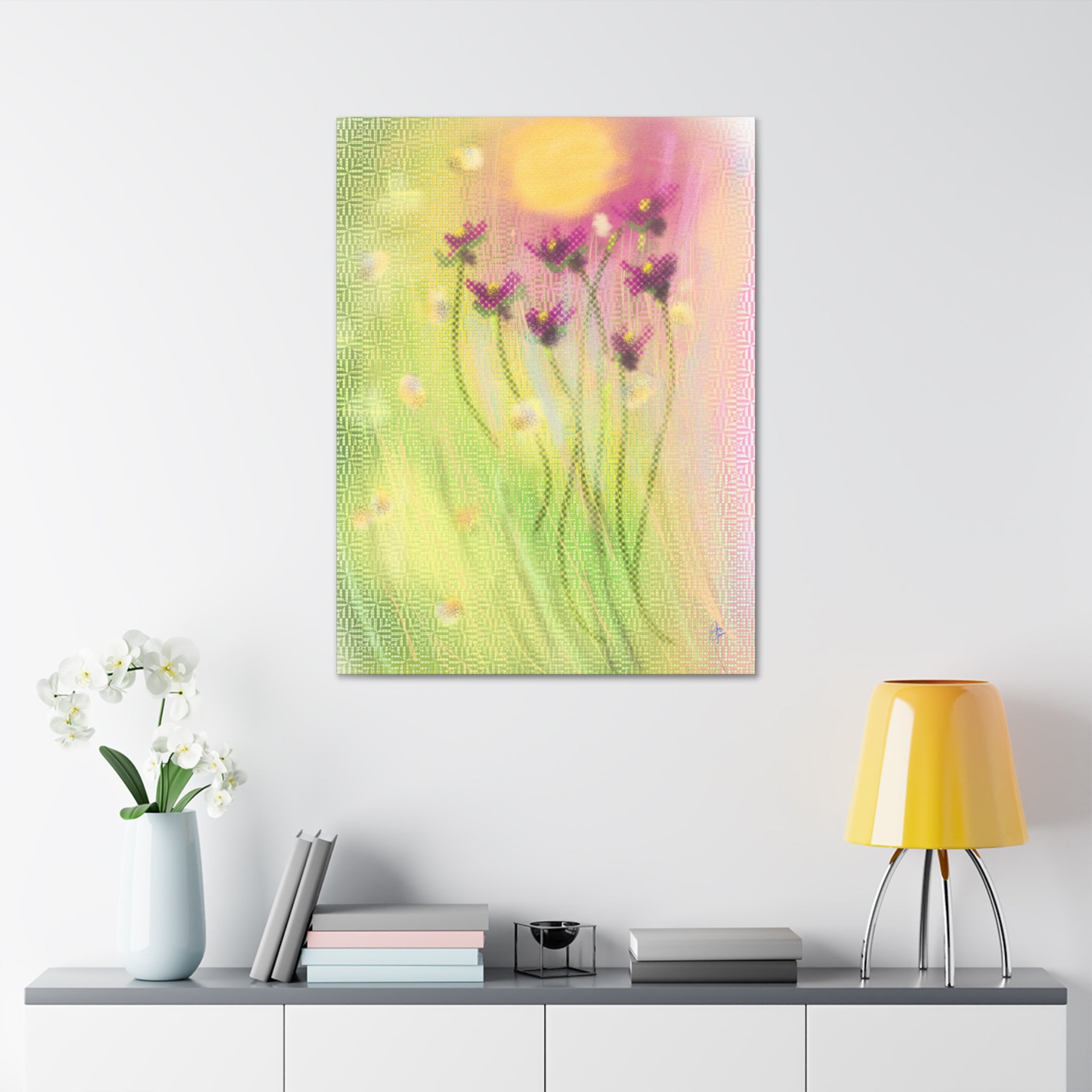 Spring Meadow Floral Canvas Stretched Wall Art (1.5" Depth)