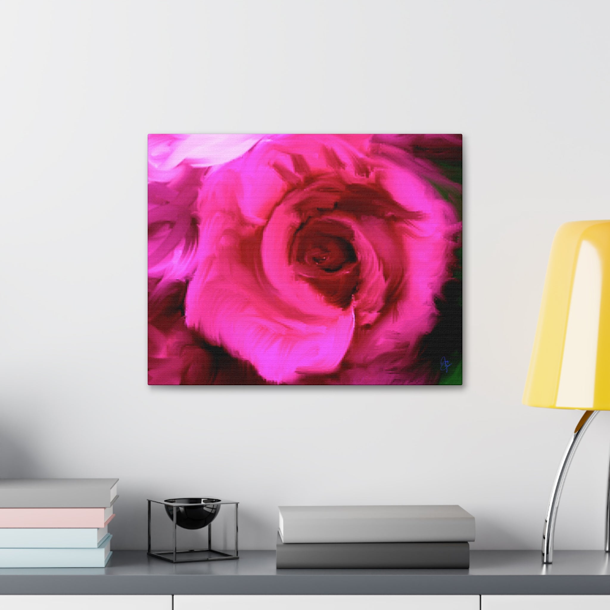 Pink Rose Abstract Canvas Print — Stretched 1.5" Wall Art