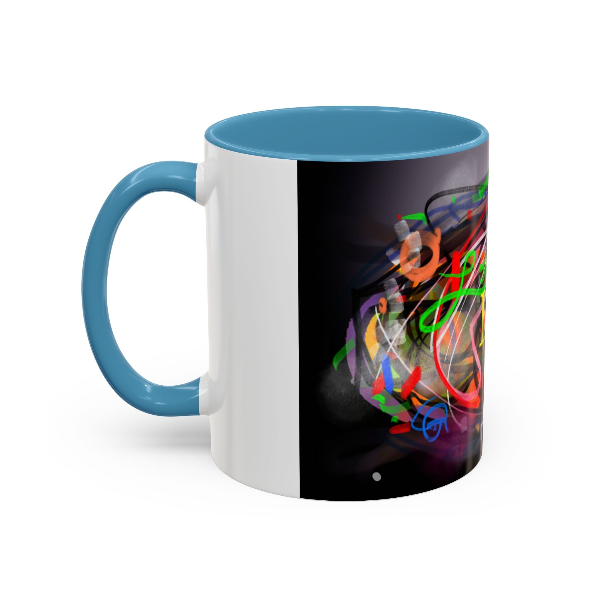 Abstract 'Live Your Life' Accent Coffee Mug — Colorful Artistic Ceramic Mug (11/15oz)