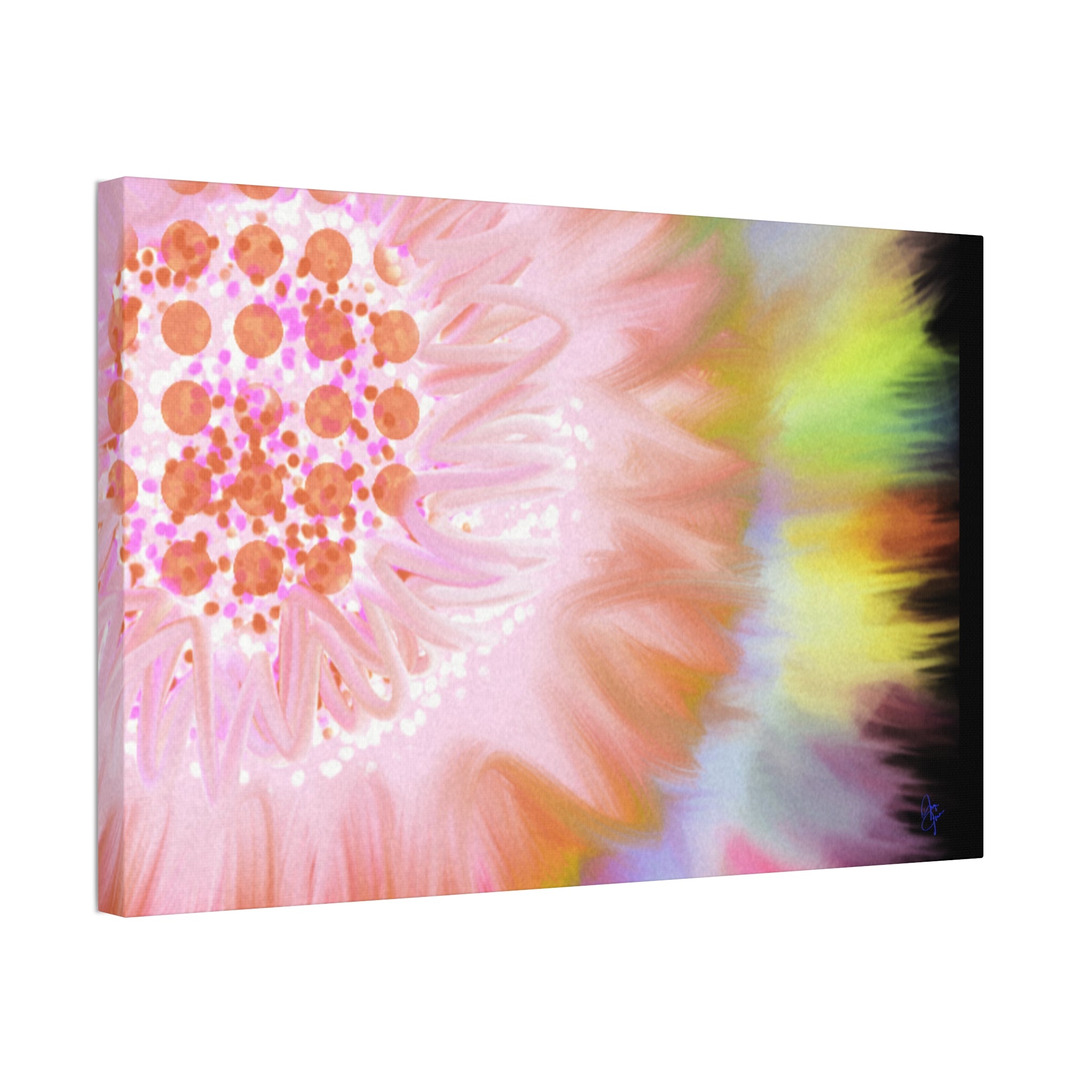 Abstract Floral Burst Canvas Stretched 1.5" — Colorful Sunflower Wall Art