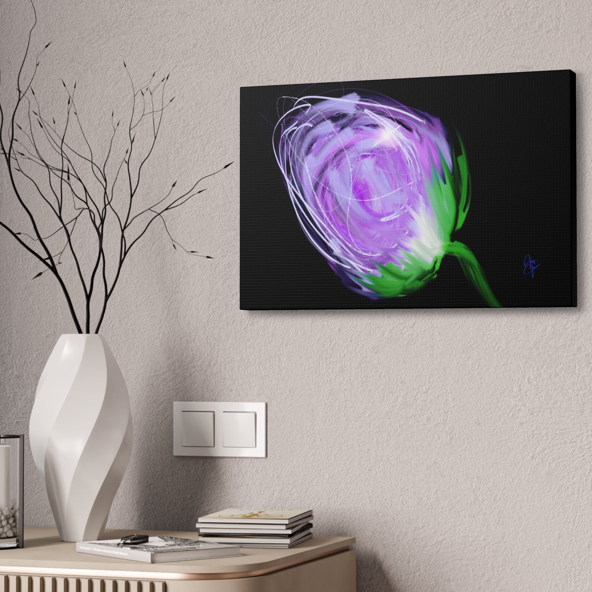 Abstract Purple Bloom Canvas Print — Stretched 1.5" Wall Art
