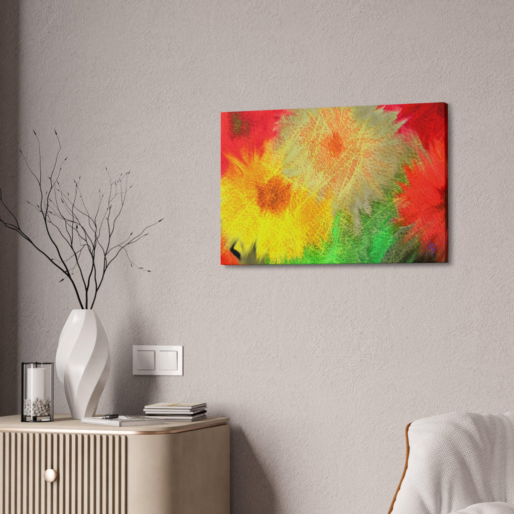 Abstract Rainbow Pumpkin Canvas Stretched 1.5" – Colorful Fall Wall Art