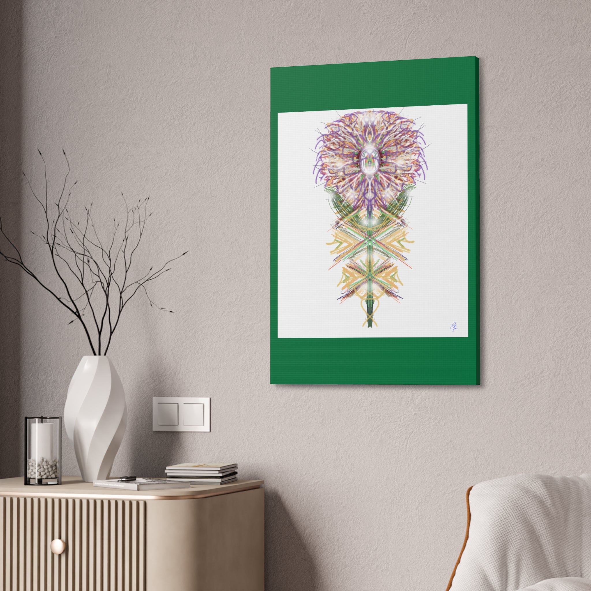 Floral Mandala Canvas Art — Stretched 1.5" Wall Decor
